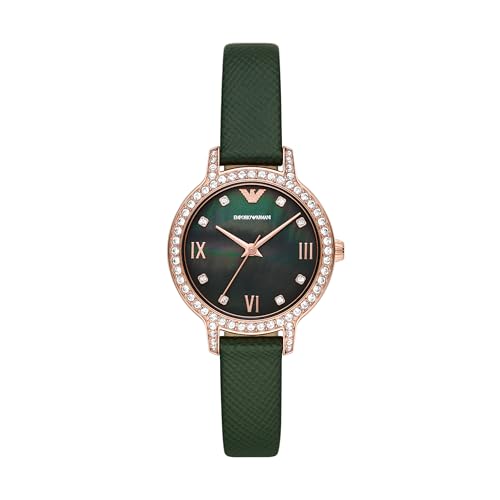 Rose Gold/Green Leather
