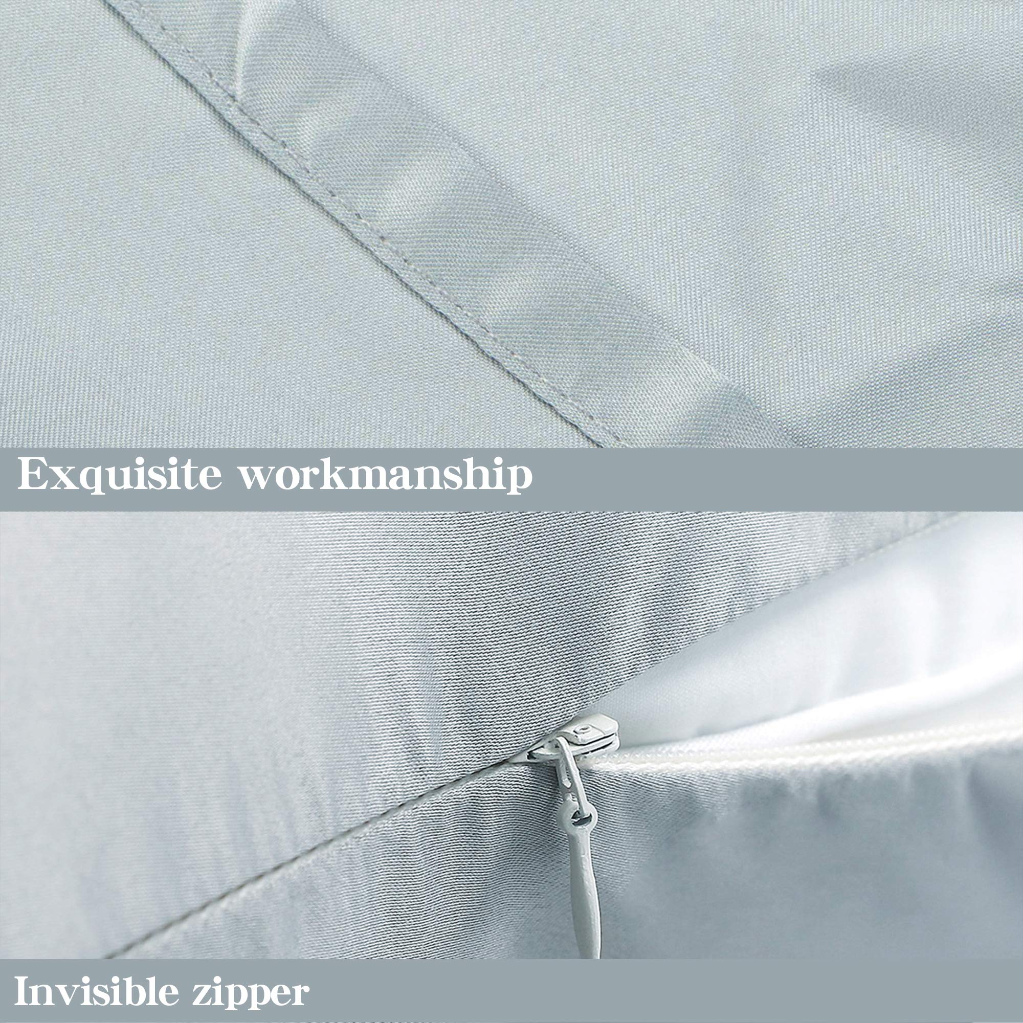 NTBAY 20x54 Inch Zippered Satin Body Pillow Cover - Cooling Silky Slip Pillowcase with Hidden Side Zipper, Silver Grey - Perfect for Sleeping, Maternity Support & Travel Comfort