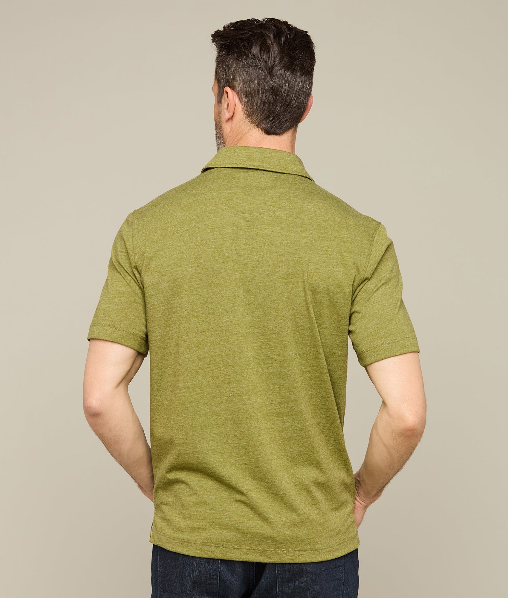 Lucchese Men's Pima Blend Polo Shirt - Olive Green Casual Short Sleeve Cotton Shirt for Golf, Business & Summer Outfits