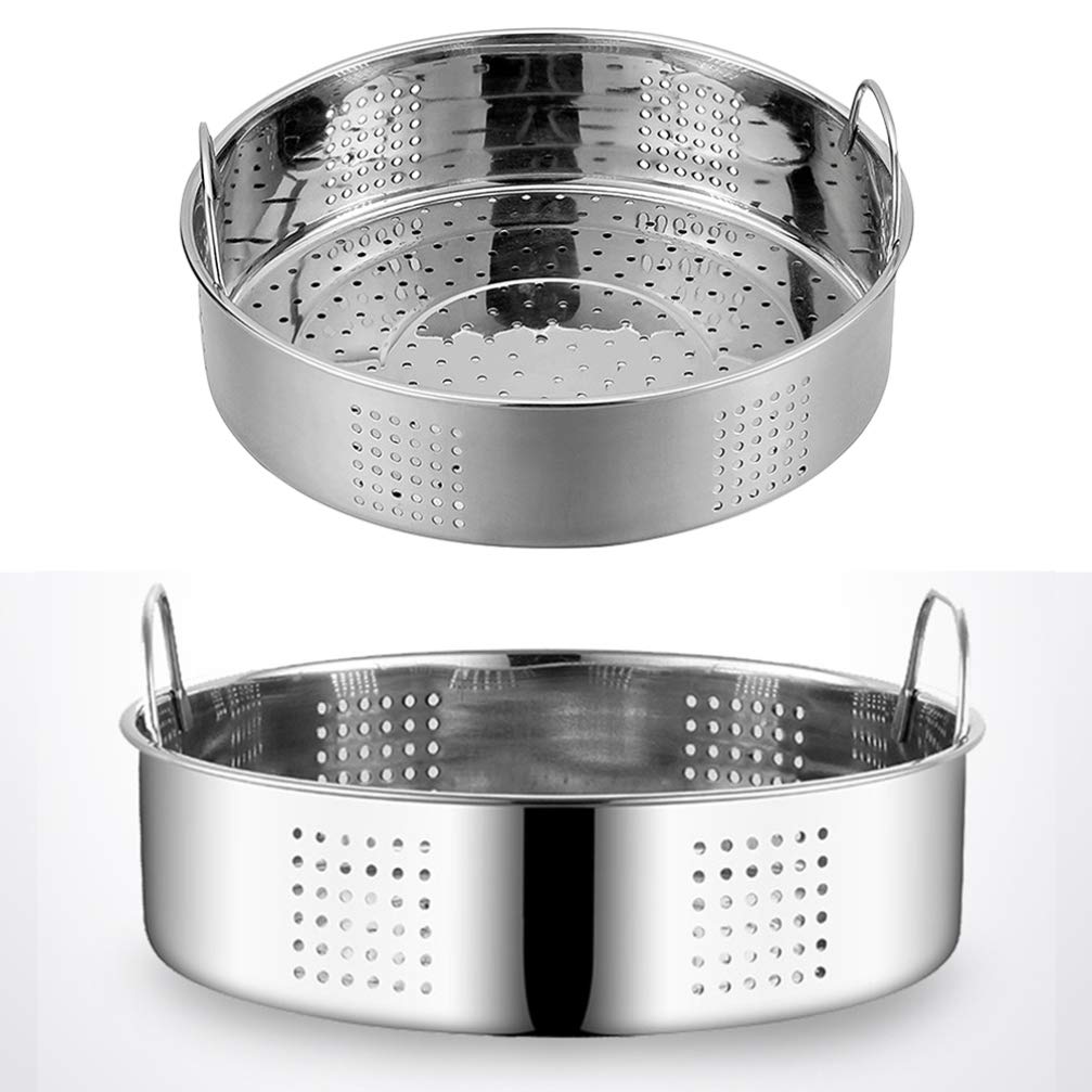 DOITOOL Stainless Steel Handle Bun Steamer Basket - 3-Layer Stackable Kitchen Cookware for Dumplings, Bao Buns & Vegetables - Perfect for Asian Cooking & Healthy Meal Prep