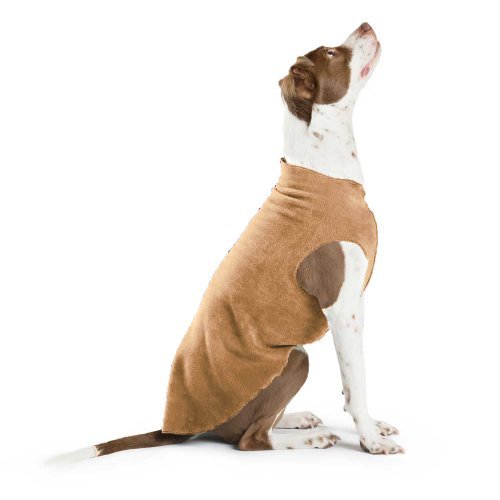 Gold Paw Series Fleece Jacket for Dogs - Warm Winter Coat, Soft & Cozy Camel Color, Size 22 - Perfect for Outdoor Adventures, Walks, and Cold Weather Protection