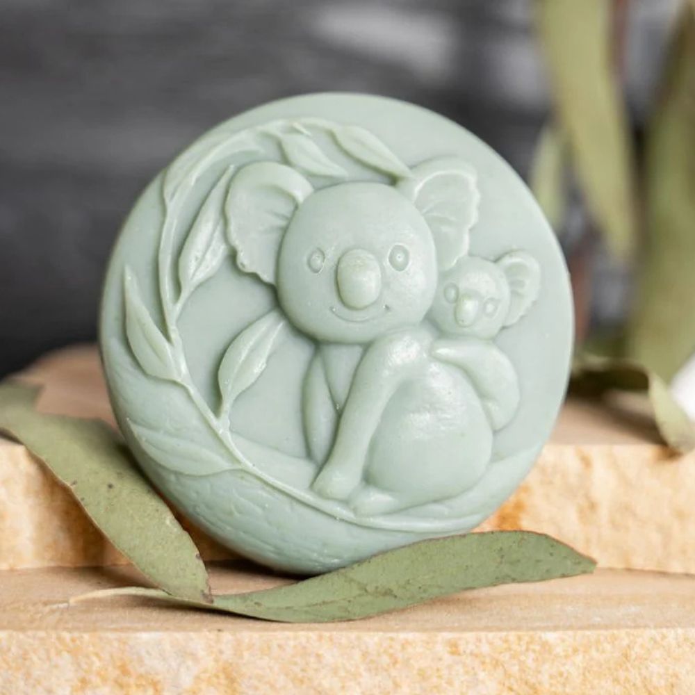 Dindi Naturals Organic Soap Bar 70g - Koala Mint Eucalyptus Kakadu Plum for Sensitive Skin | Handmade Vegan Soap for Bath, Shower & Gift Giving
