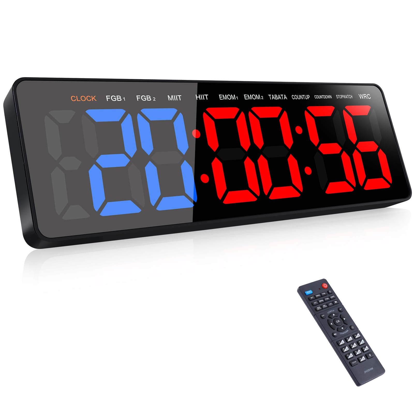 AnExer Large 16.5'' LED Digital Wall Timer with Countdown/Countup - Interval Training Clock with Remote Control for Home, Garage & Gym - Perfect for HIIT, Boxing, CrossFit & Workout Sessions