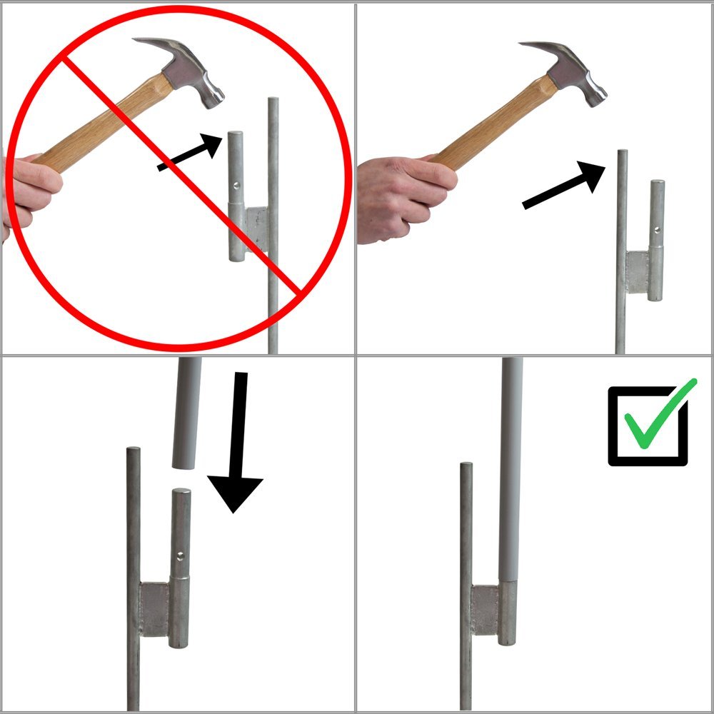 Vispronet Small Feather Flag Pole Kit - 3-Piece Swooper Flag Pole Set with Ground Stake & Carrying Bag for 1.8ft x 6.6ft Feather Flags (Flag Not Included) - Perfect for Outdoor Events, Car Dealerships, and Small Business Advertising