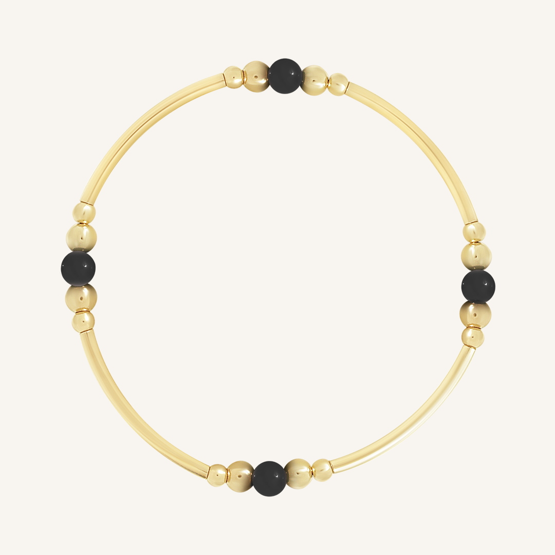 Black Agate Ava Bracelet - Stone of Strength & Protection | Natural Gemstone Jewelry for Women | Perfect for Meditation, Yoga & Spiritual Healing