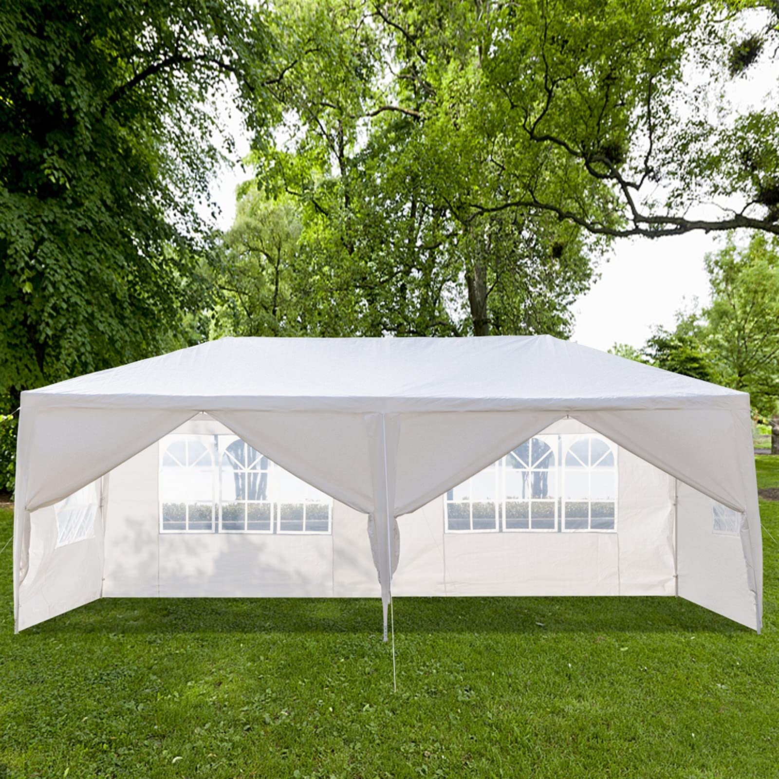 10'x20' Heavy Duty Waterproof Outdoor Party Tent - White Canopy with 6 Removable Sidewalls for Weddings, Events & Backyard Gatherings | Perfect for Garden Parties, BBQ, Picnics & Outdoor Celebrations