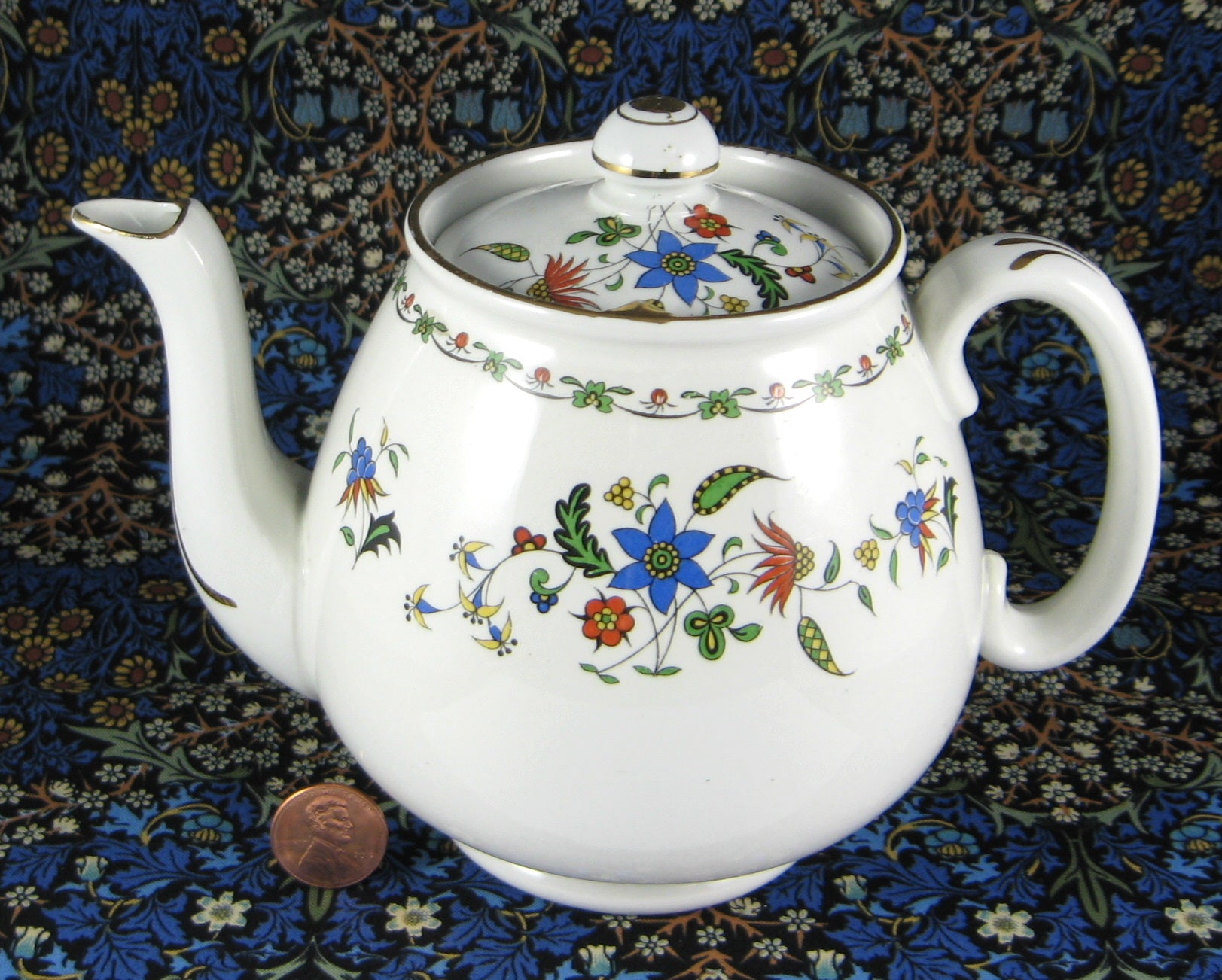 Vintage Shelley England Chelsea Floral Teapot - Cambridge Tulip Shape 1930s Antique Collectible | Perfect for English Tea Parties, Home Decor & Vintage Collections