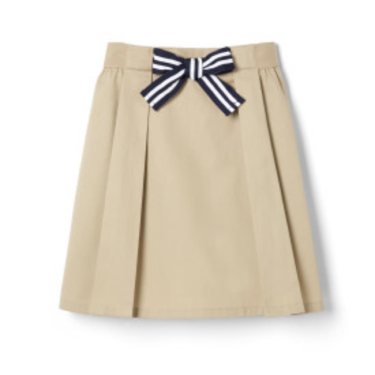 French Toast Girls' Pull-On Twill Scooter Skirt with Striped Bow for Ages 4-20 - Perfect for School Uniforms, Dance Classes, and Casual Outfits