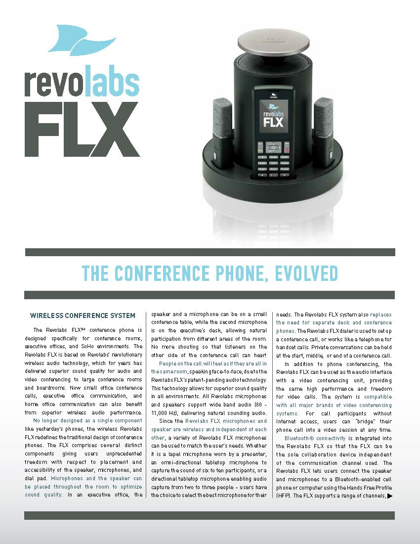 Revolabs 10-FLX2-200-POTS Wireless Conference Phone for Analog Lines - Omnidirectional Mic for Clear Audio - Ideal for Office Meetings & Remote Collaboration