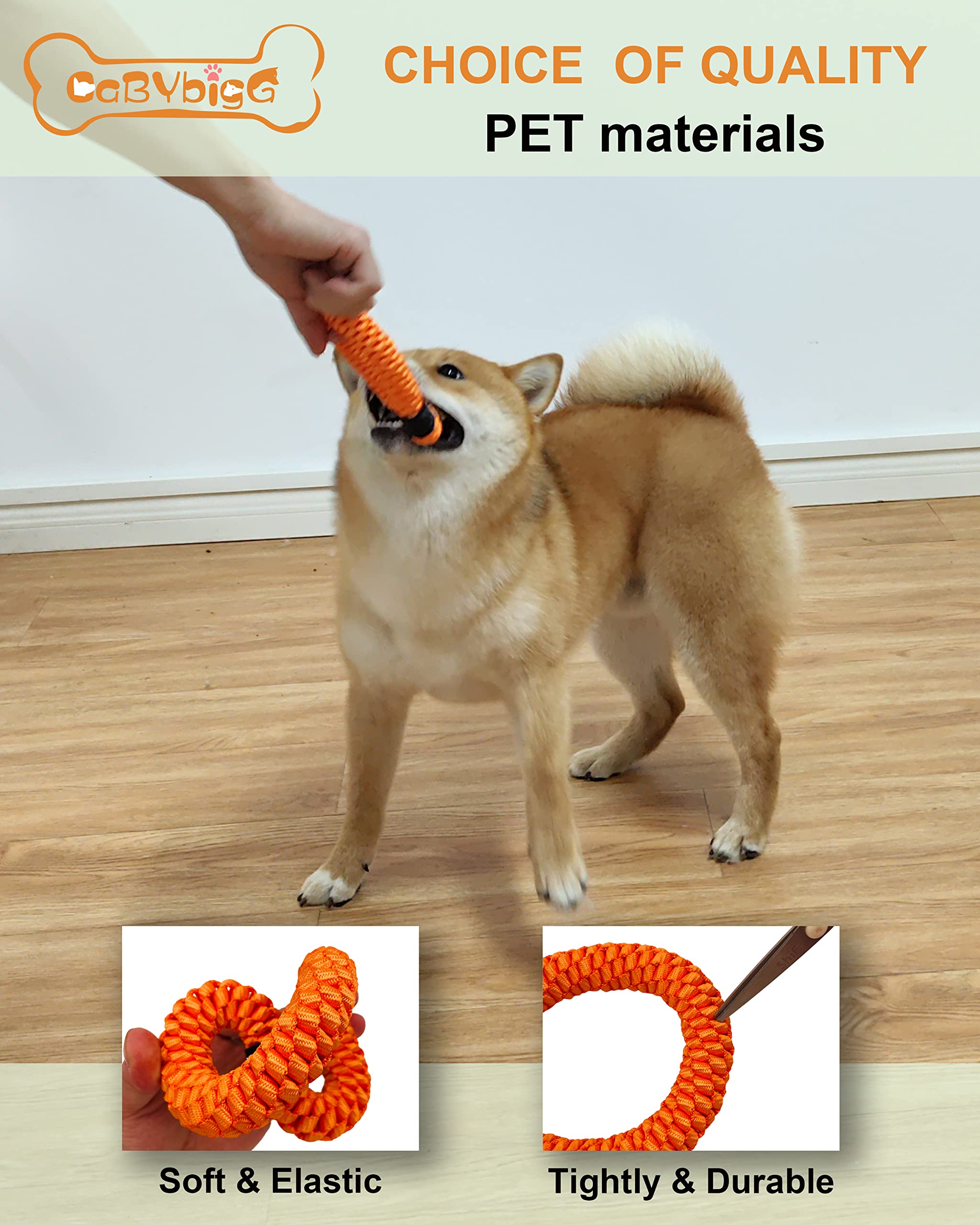 Durable Dog Rope Toy - No Stuffing Chew Toy for Puppies & Small Dogs - 2 Pack Teething Ring Toys for Aggressive Chewers - Perfect for Playtime, Training & Dental Health