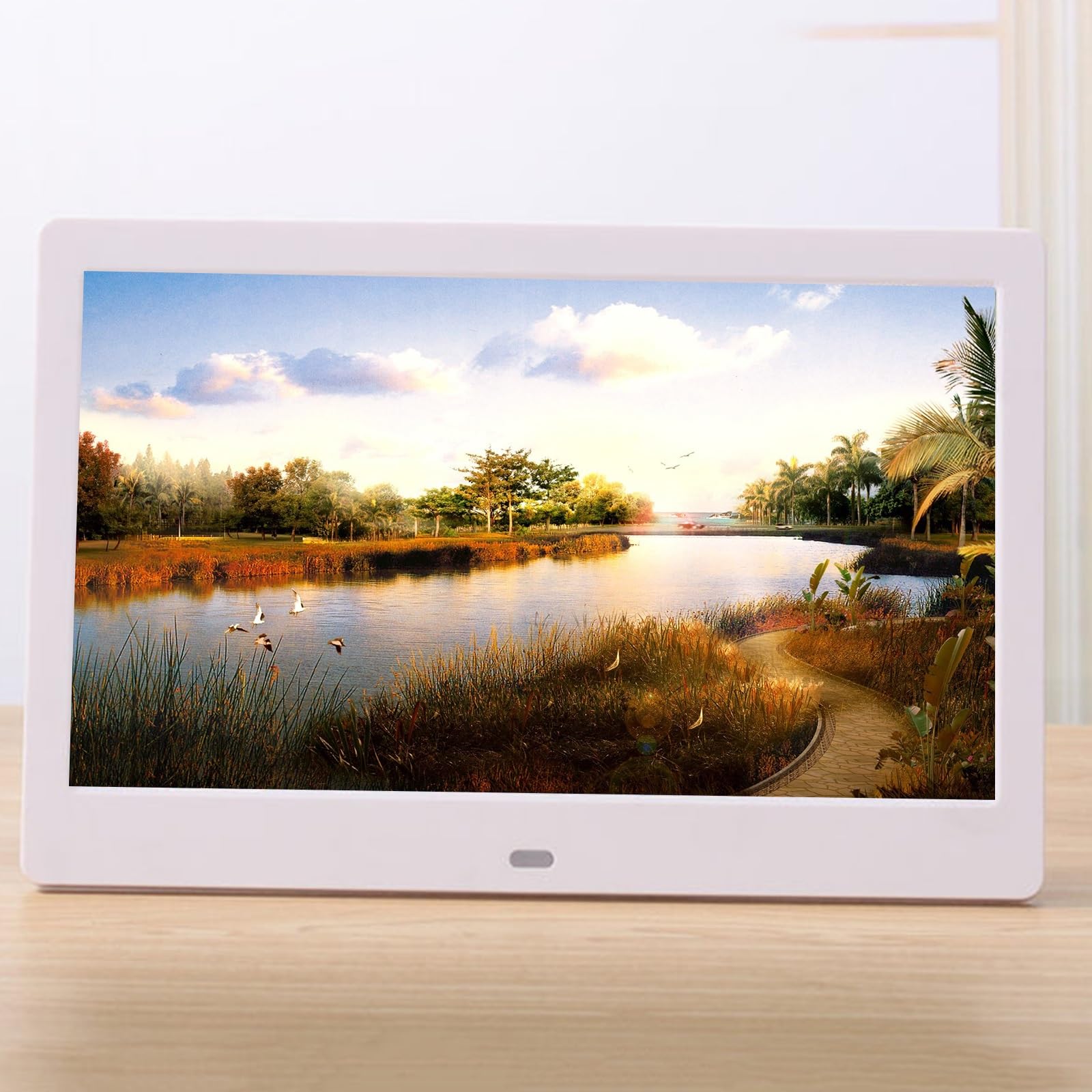 10.1 Inch Digital Photo Frame with Calendar & Video Playback - Electronic Photo Album, Loop Playback, Advertising Display (Black) - Perfect for Home, Office & Retail Displays