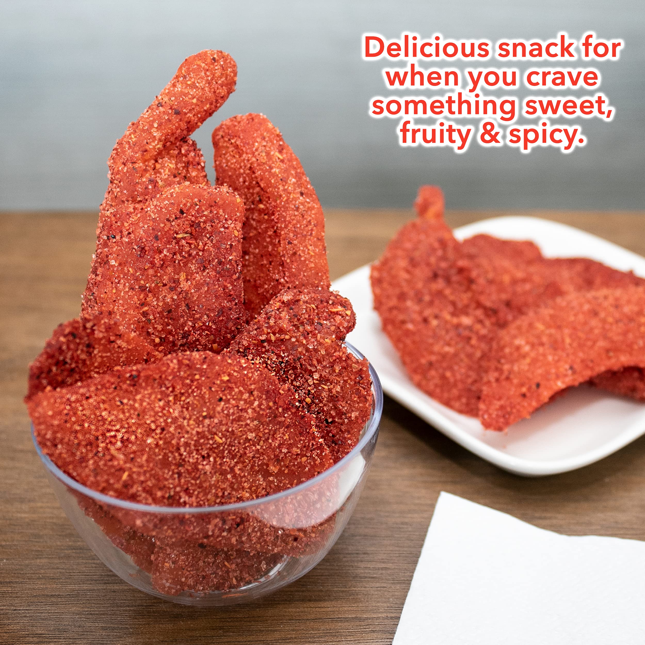 Spicy Dehydrated Mango Slices with Chili (8.8 oz) - Natural Dried Fruit Snack - Sweet & Hot Flavor - Perfect for On-the-Go, Hiking, Office Snacks & Healthy Treats