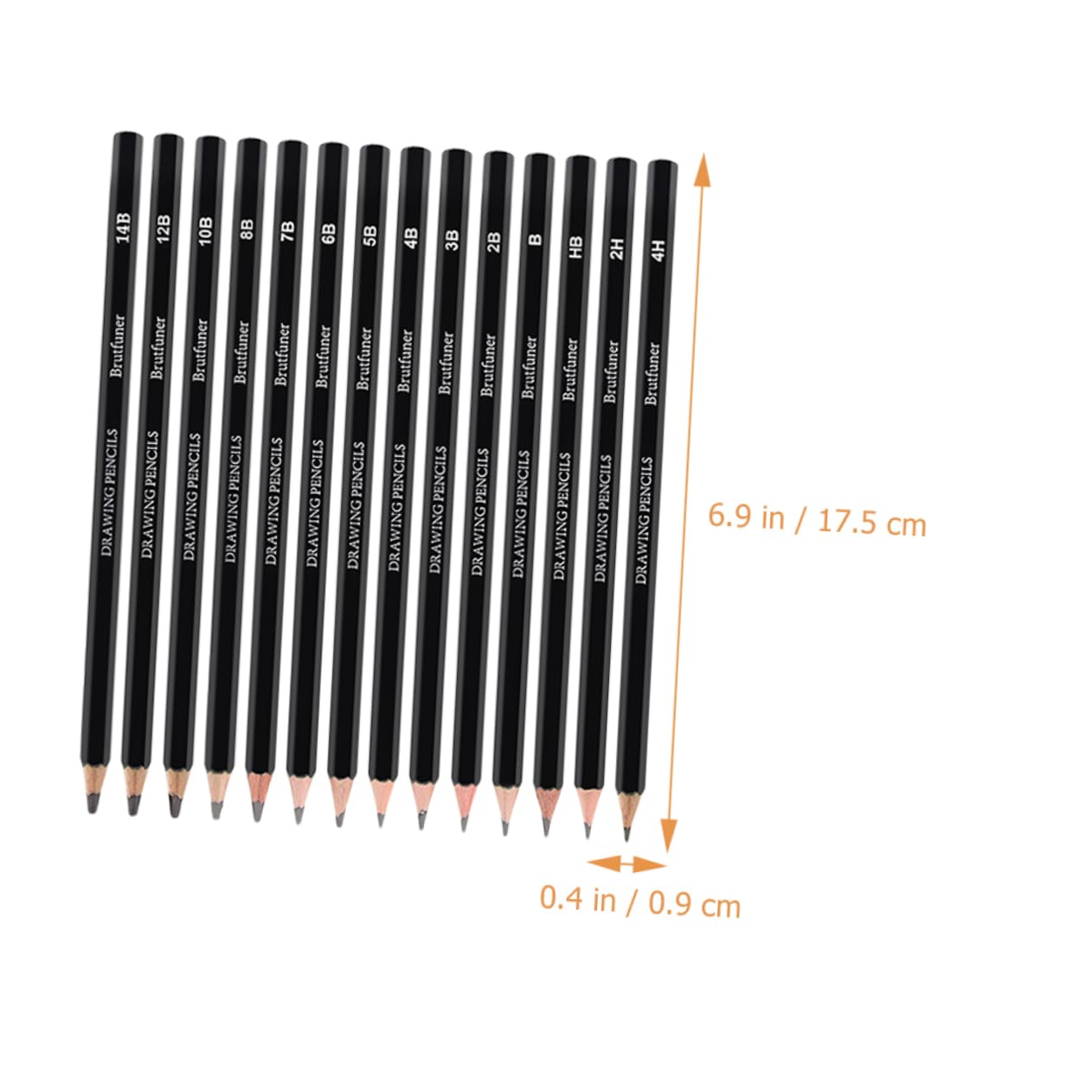 TEHAUX 14-Piece Professional Drawing Pencils Set (4H-14B Grades) - Smooth Sketching Pencils for Artists, Students & Beginners - Perfect for Sketching, Shading, Artwork & School Projects