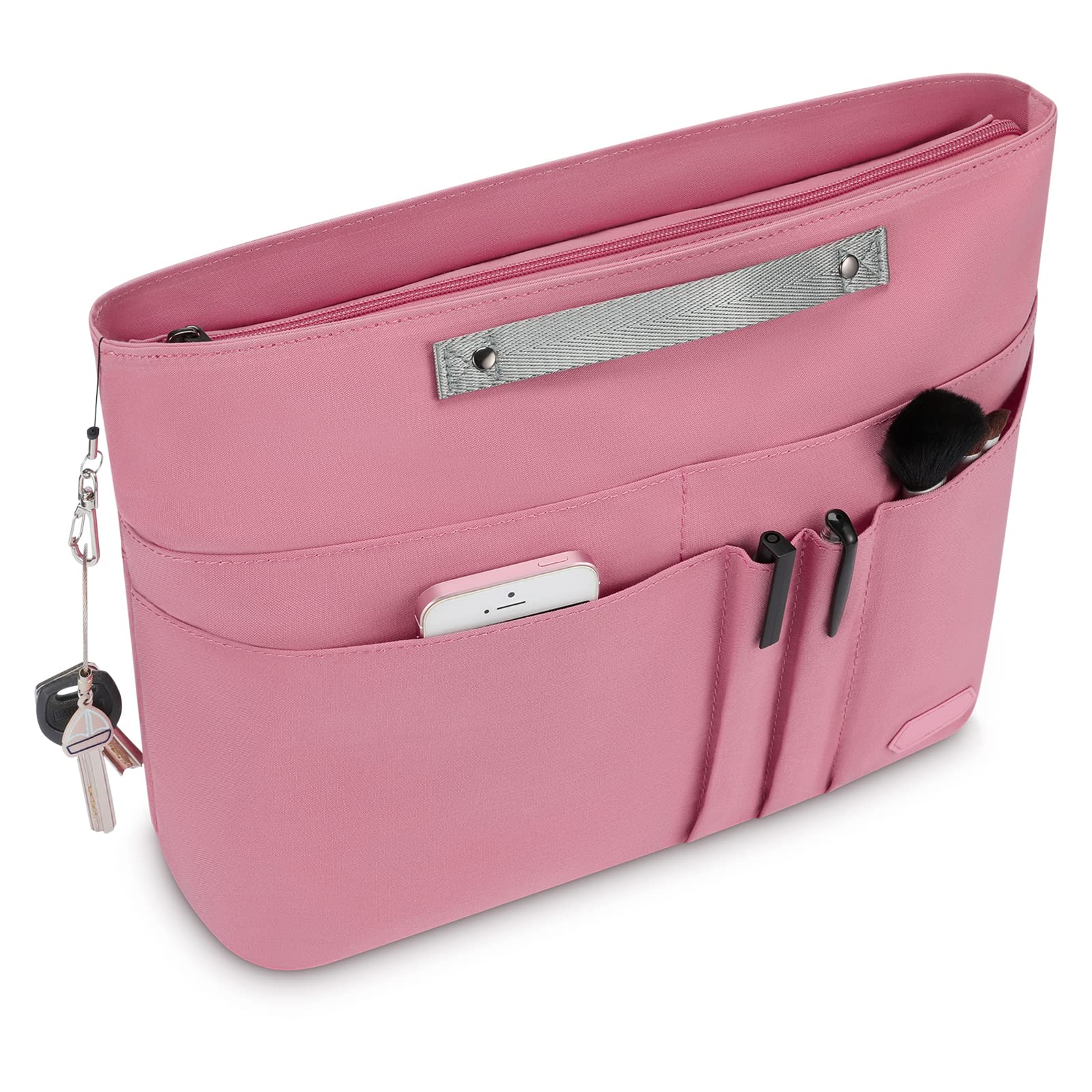 HyFanStr Purse Organizer Insert for Handbags - 15-Pocket Tote Bag Organizer with Zipper for Women | Perfect for Travel, Work & Daily Use