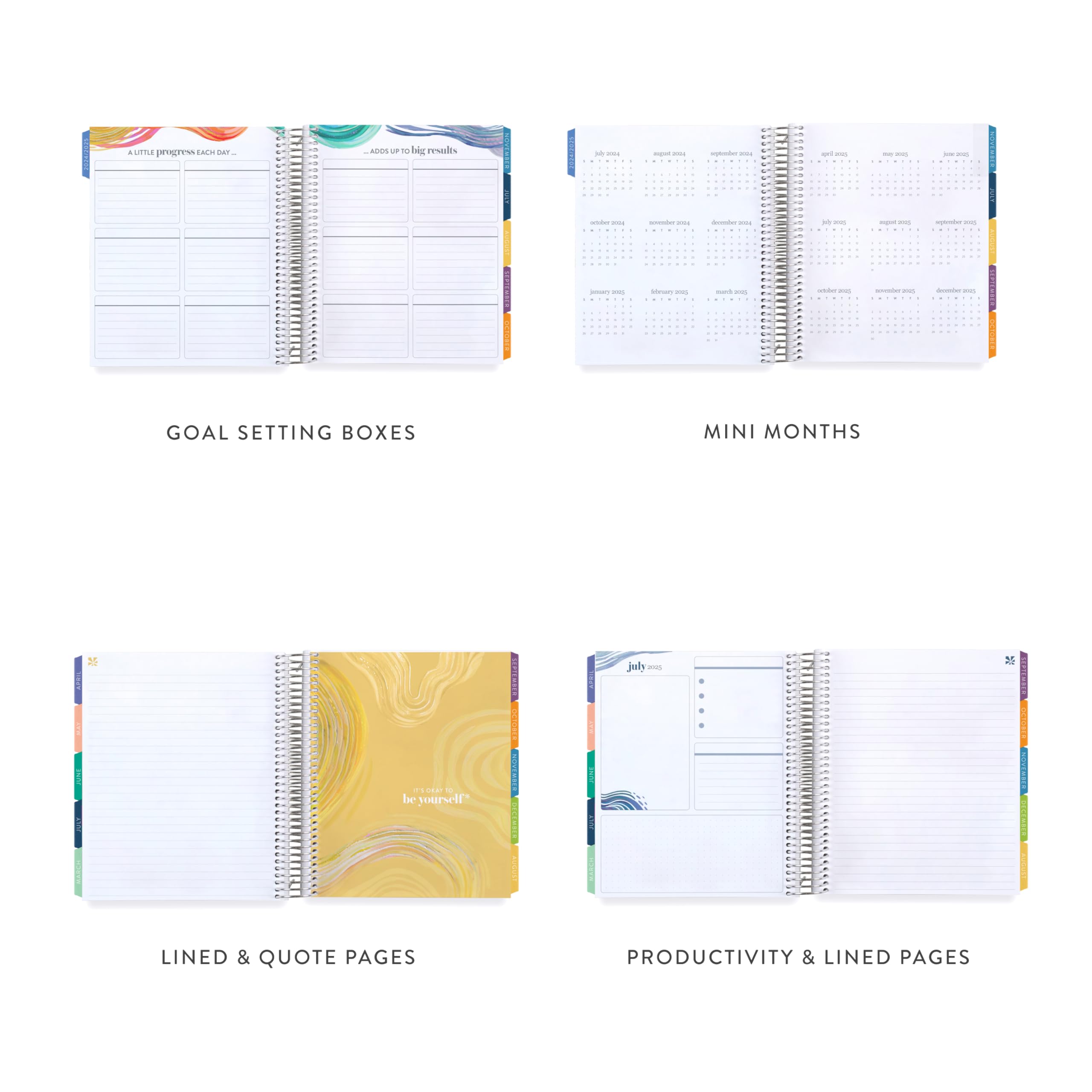 Erin Condren 2025 Spiral Life Planner - 12 Month Weekly & Monthly Organizer (Jan-Dec) | 7x9 Vertical Layout with Evolve Covers & Platinum Coil | Perfect for Work, School, College Students & Productivity Planning