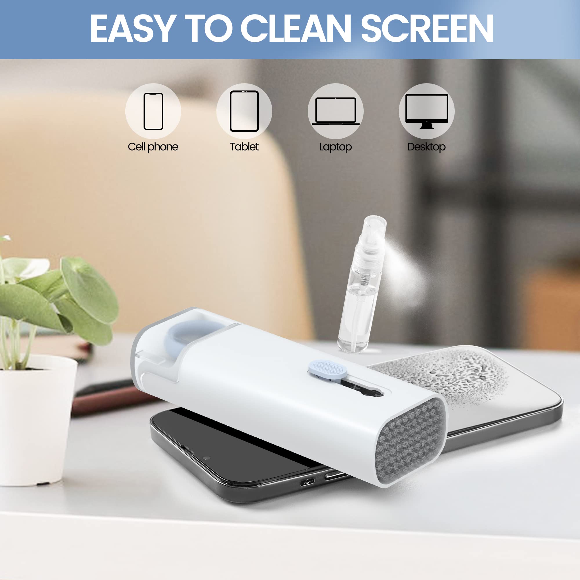 Premium Electronics Cleaning Kit for MacBook, iPad, iPhone & AirPods - Laptop Screen Cleaner, Keyboard & Earbud Cleaning Tools - Blue Computer Maintenance Set for Home & Office Use