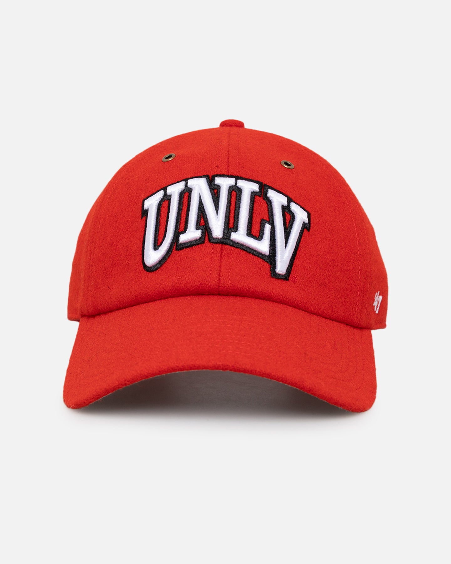 47 Brand UNLV Las Vegas Rebels Wooly Clean Up Strapback Hat - Red | Adjustable Baseball Cap for College Sports Fans, Game Day & Casual Wear
