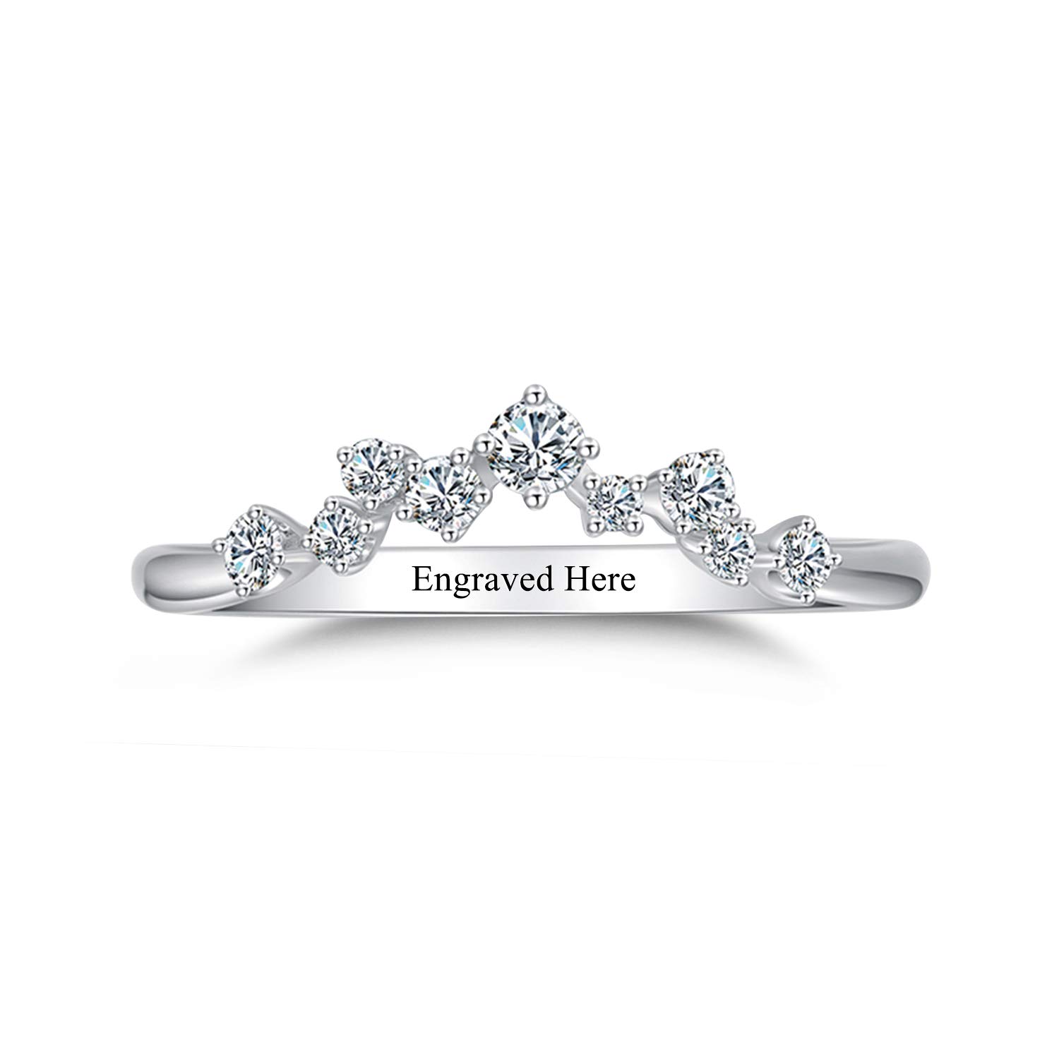 Vintage Moissanite Diamond Wedding Engagement Ring - Crown Design 925 Sterling Silver Ring for Women - Anniversary, Birthday Gift for Her, Girlfriend, Wife | Perfect for Proposals, Bridal Jewelry, Special Occasions