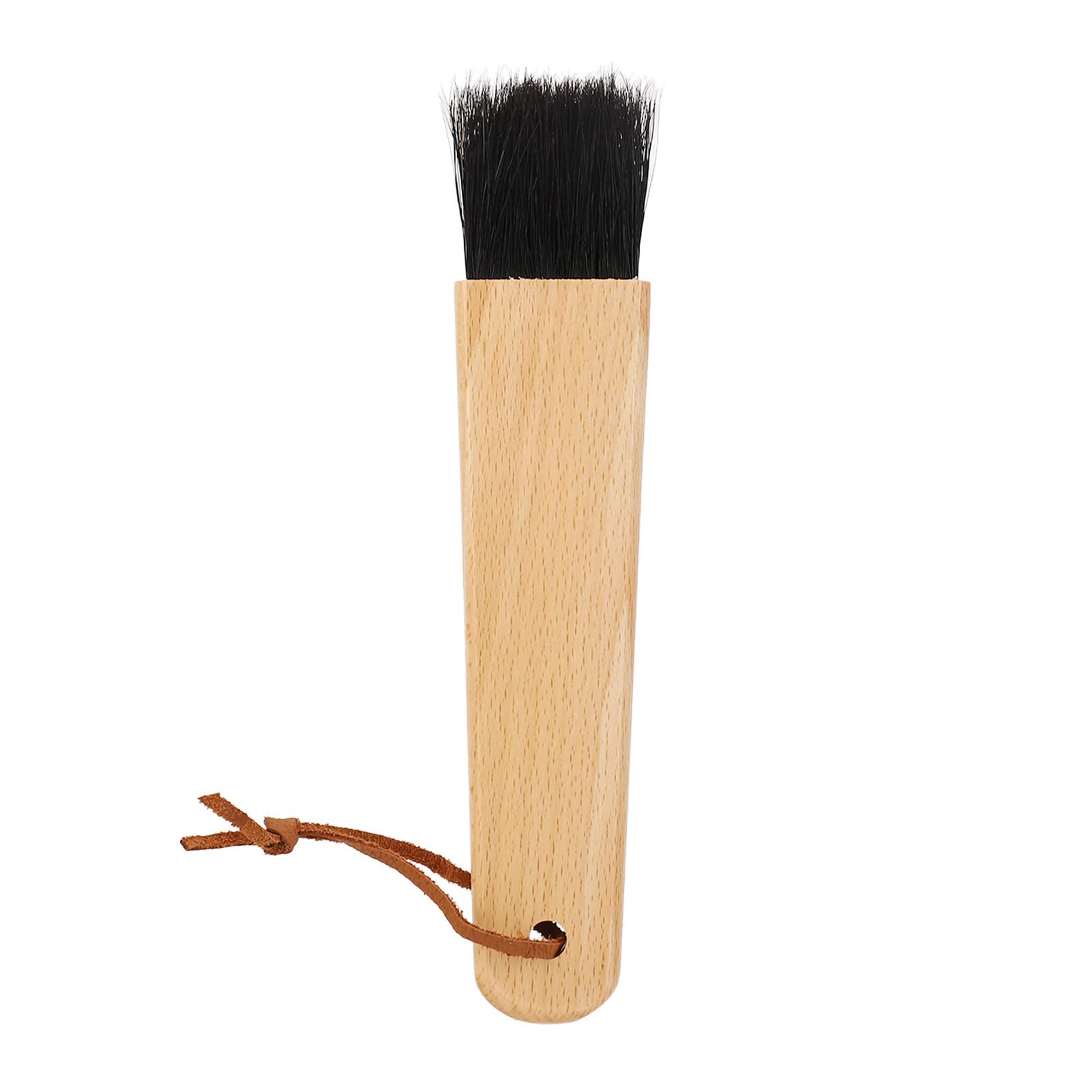 Premium Coffee Grinder Cleaning Brush - Soft Bristles & Ergonomic Wooden Handle for Espresso Machines, French Press & Coffee Makers - Perfect for Home, Office, Bar & Cafe Use (Beech Wood, Black Bristles)