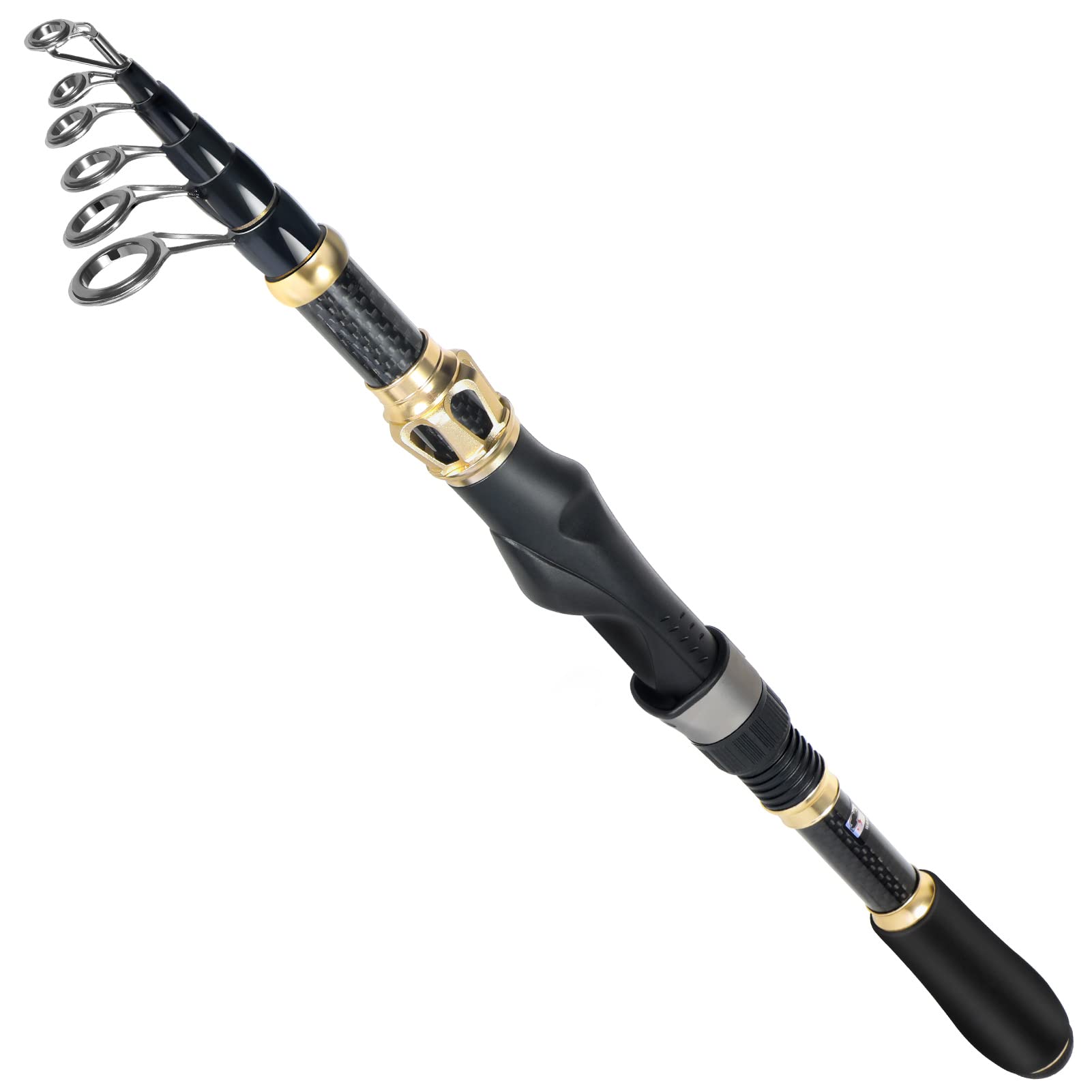 PLUSINNO Telescopic Fishing Rod and Reel Combo Kit with Spinning Reel & Carrier Bag - Lightweight Portable Fishing Pole for Freshwater & Saltwater Fishing - Perfect for Men & Women Anglers (Great for Travel, Camping & Shore Fishing)