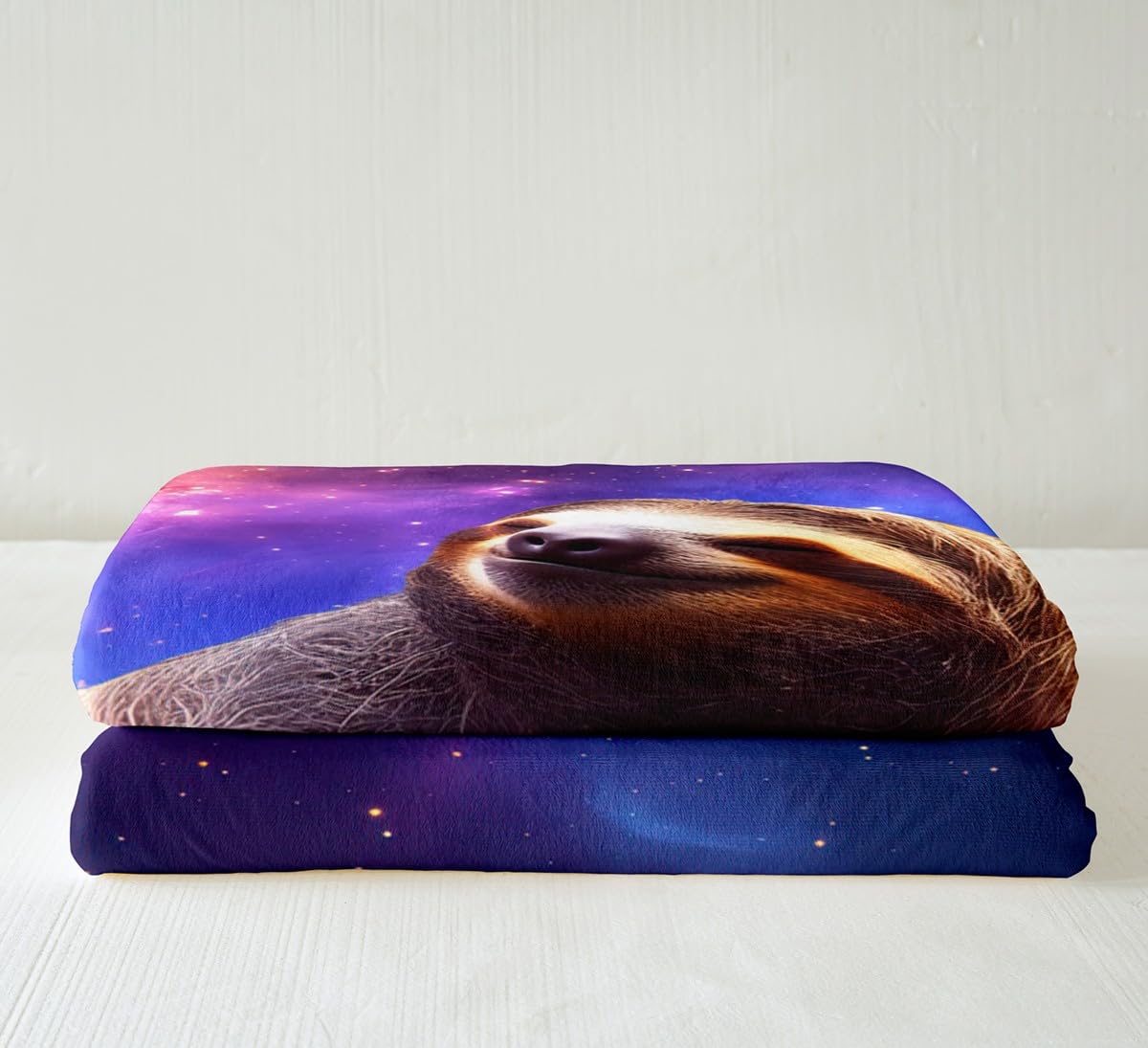 3D Sloth Plush Blanket - Galaxy Sherpa Throw for Bed & Sofa
