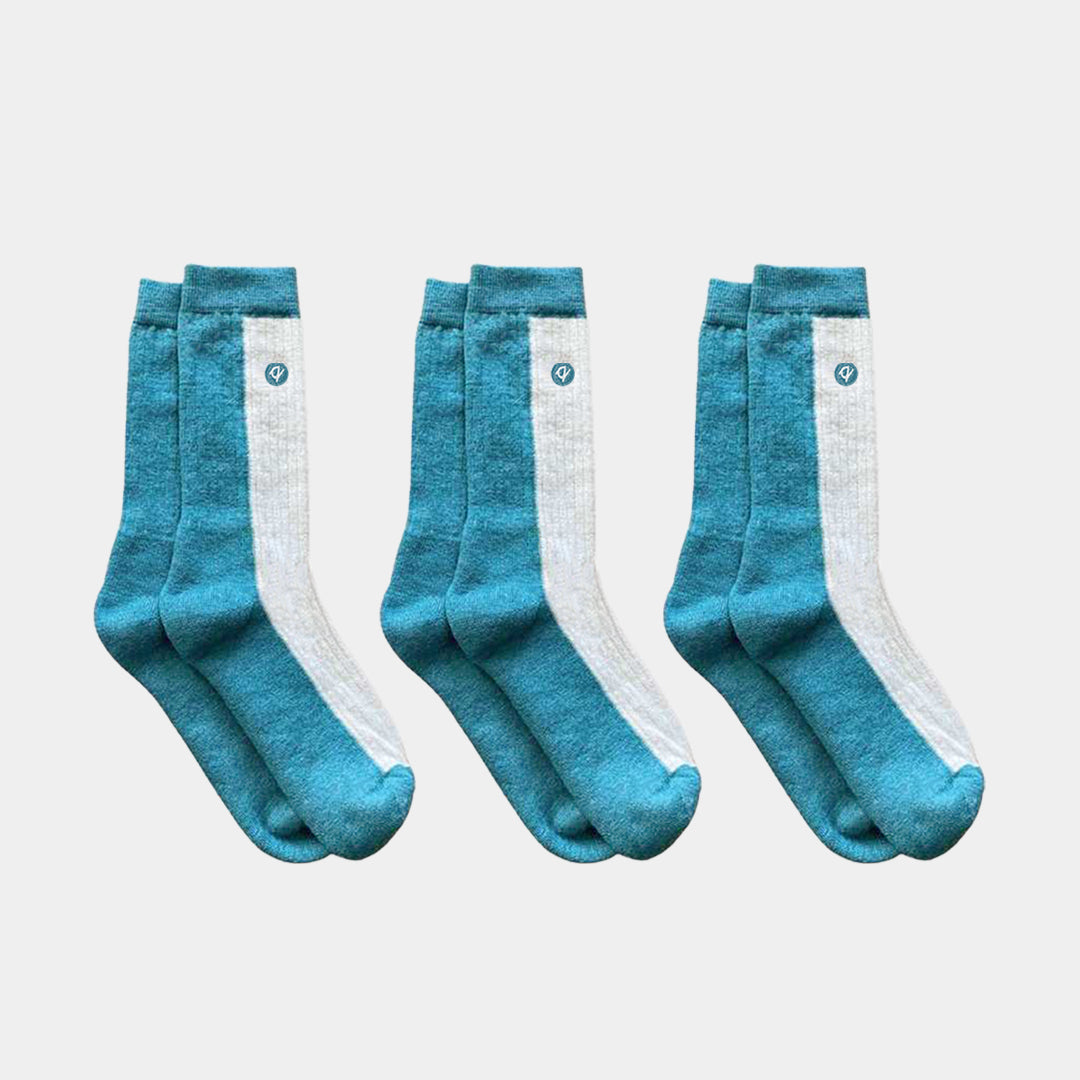 Premium Merino Wool Midweight Socks for Men & Women - Soft, Breathable & Moisture-Wicking - Aqua Blue - Ideal for Hiking, Running & Outdoor Activities