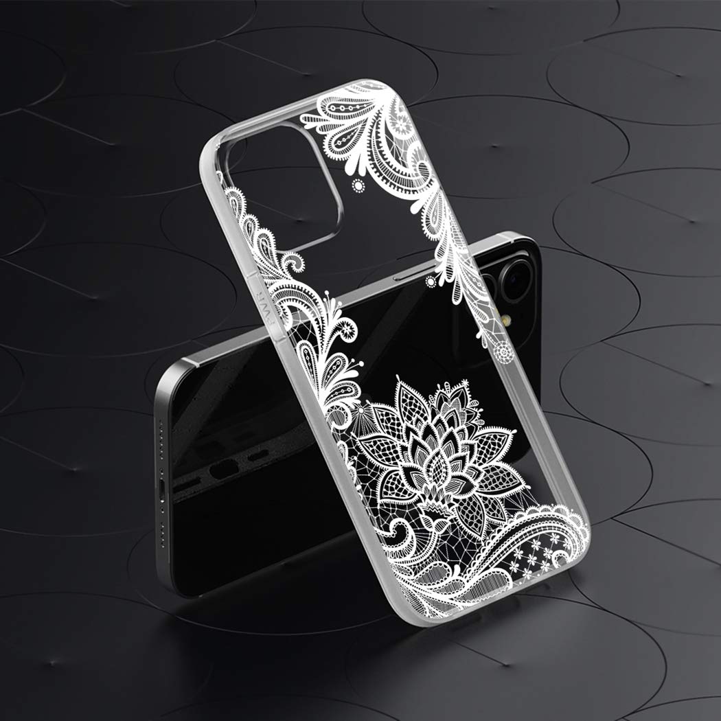 iPhone 11 Case 6.1 Inch - Slim Shockproof Clear Floral TPU Protective Cover for Women | Soft Flexible Mandala Design | Perfect for Everyday Use, Work & Travel