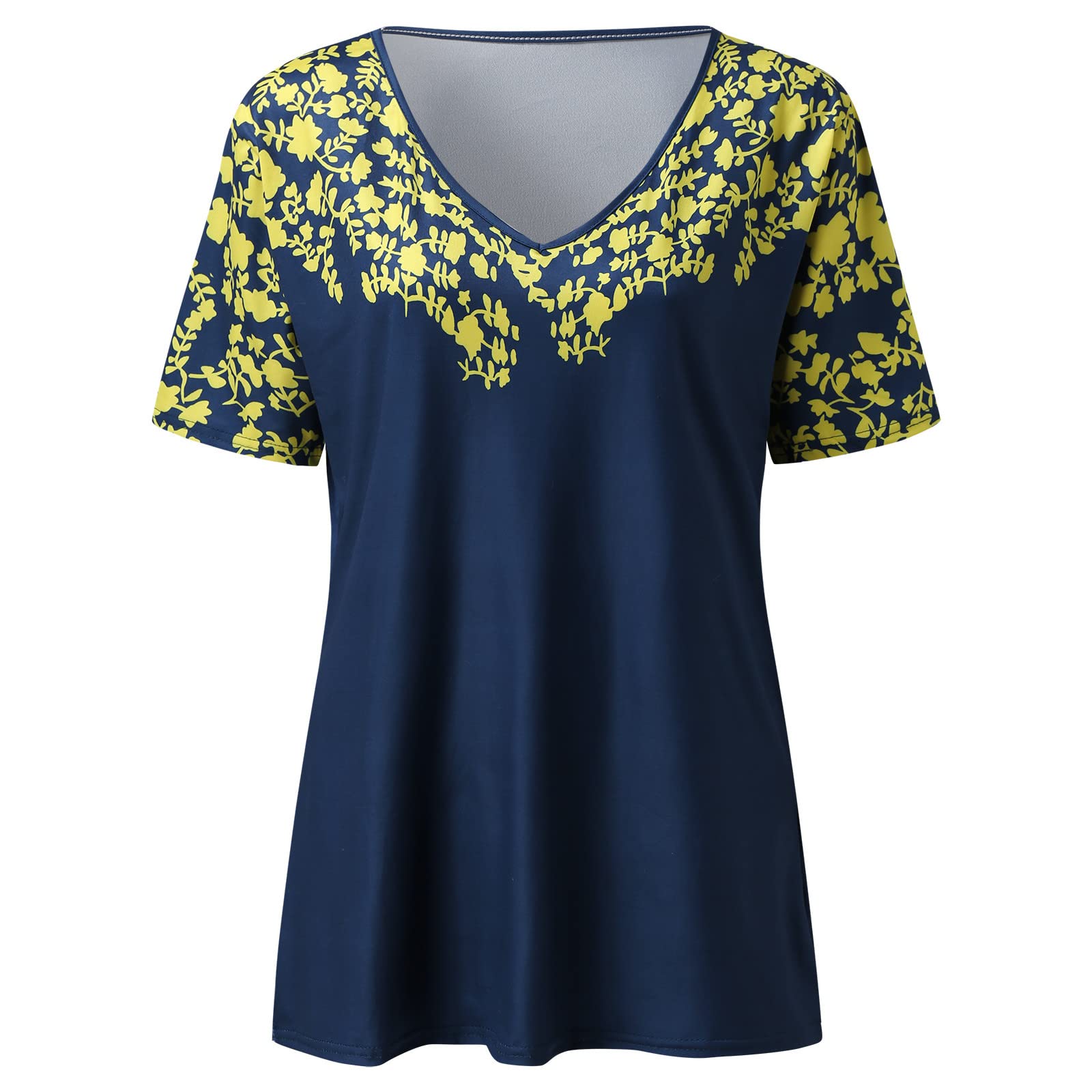 Women's Summer Fashion V-Neck Printed Short Sleeve T-Shirt & Tank Tops - Trendy Casual Tees for Ladies | Perfect for Beach Outings, Weekend Wear & Summer Vacation