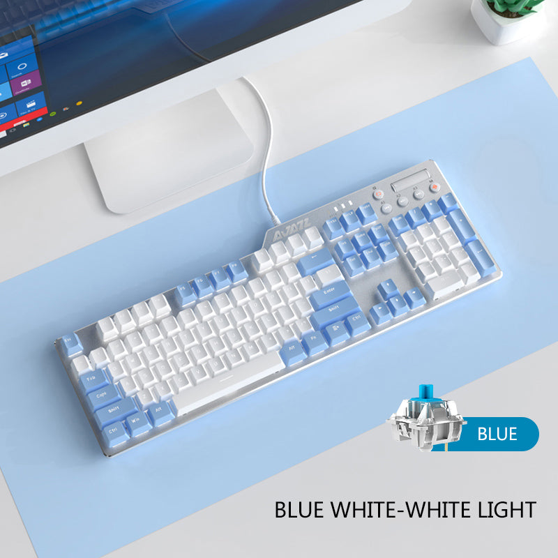 YUNZII Ajazz AK35i RGB Mechanical Gaming Keyboard - 87 Keys, Blue Switches, Wired USB, Anti-Ghosting - Perfect for Gaming, Typing & Office Work