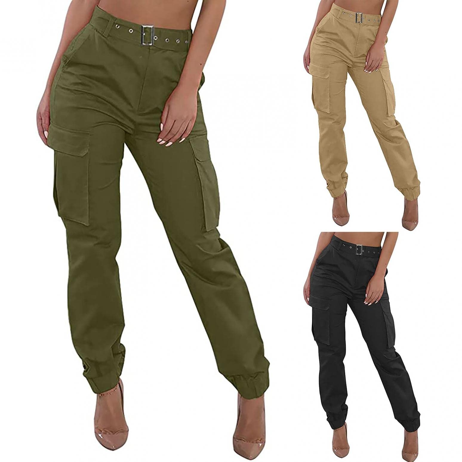 Women's High Waisted Cargo Pants with Pockets - Casual Loose Military Combat Trousers | Perfect for Outdoor Adventures, Hiking & Streetwear Fashion