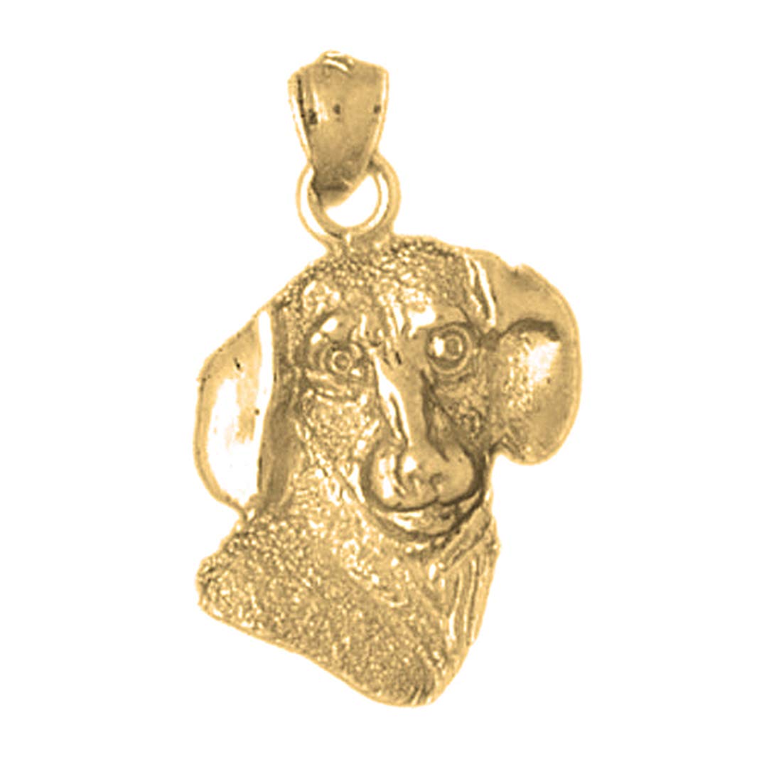 14K Yellow Gold Plated 925 Sterling Silver Dog Pendant Necklace - 18