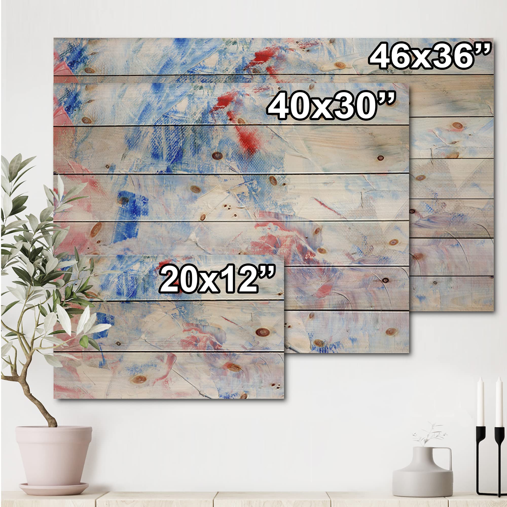 Blue Abstract Wood Wall Art - Modern & Contemporary Pine Wood Decor, Large Abstract Wood Panels for Living Room, Bedroom & Office
