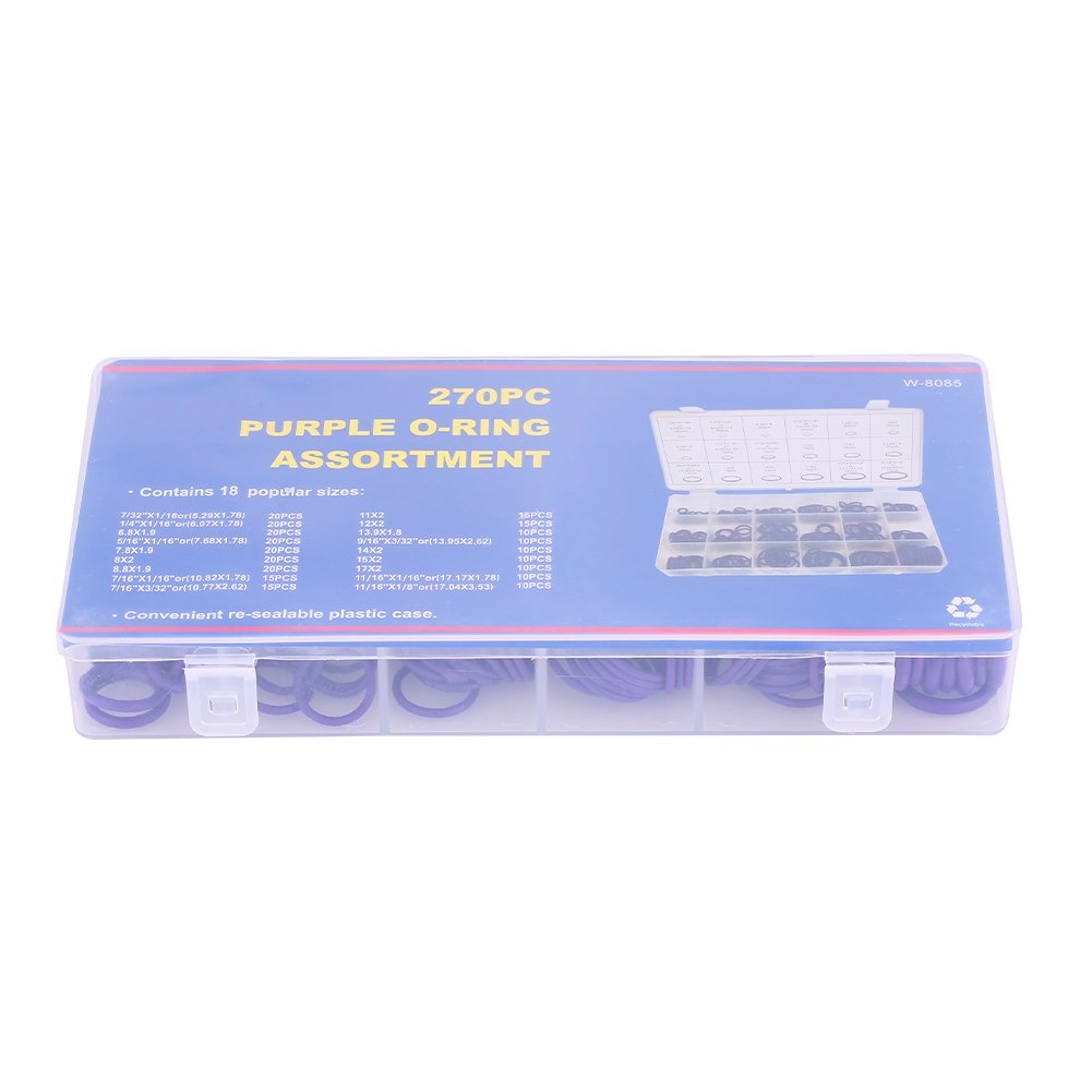 18 Sizes 270Pcs AC Rubber Gasket Kit - Universal Car Air Conditioning Compressor Seal Repair Set for Auto Vehicle Maintenance | HVAC System & AC Unit Repair Accessories