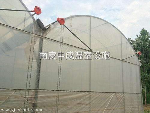 Greenhouse Blackout Tarp Roller & Manual Film Coiler - Chain Crank Winch for Roof Ventilation | Durable Greenhouse Top Film Roll Up System for Plant Shade Control & Temperature Regulation