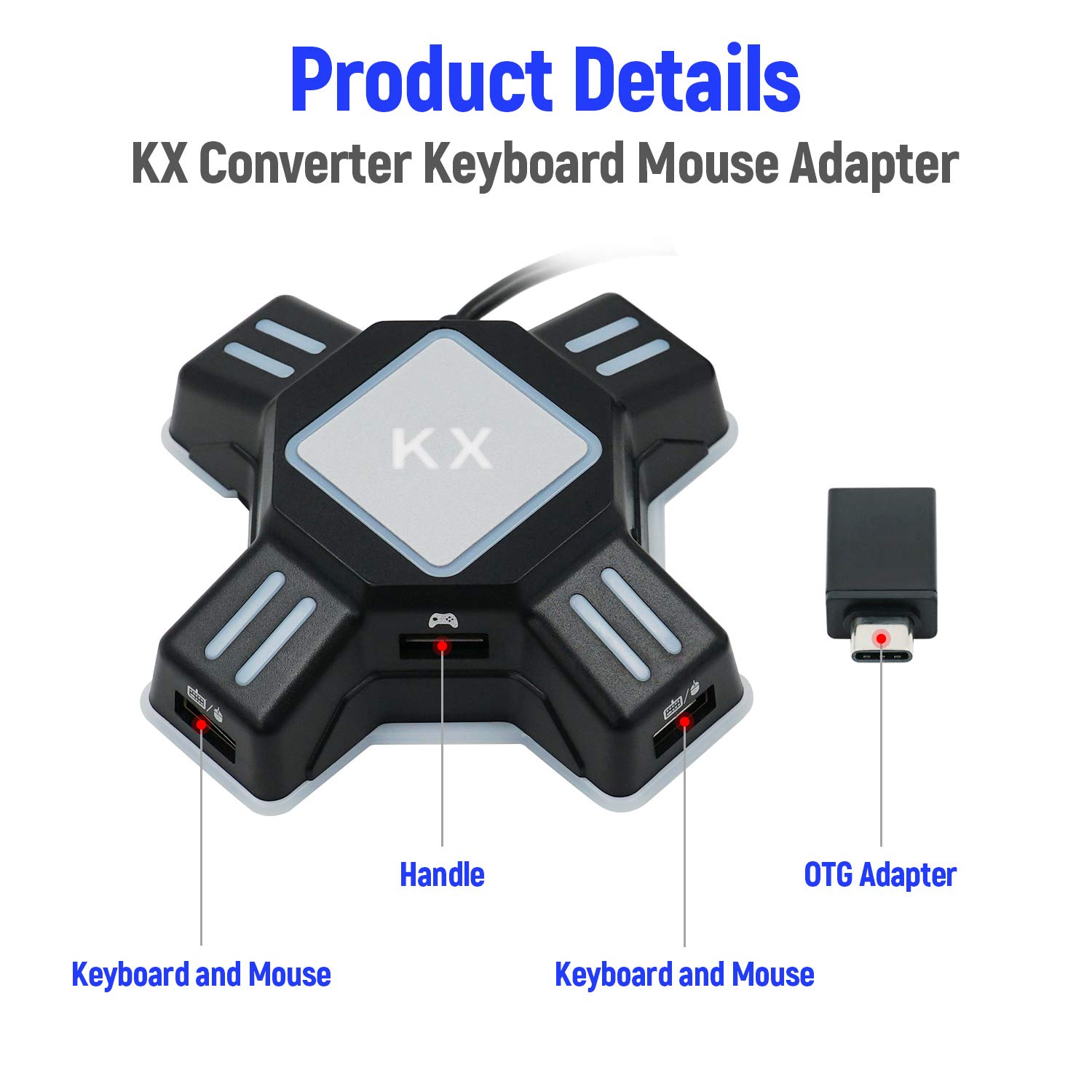 McBazel KX Keyboard & Mouse Converter Adapter for Nintendo Switch, PS4, PS3 - Play FPS Games Like a Pro on Console with PC Peripherals