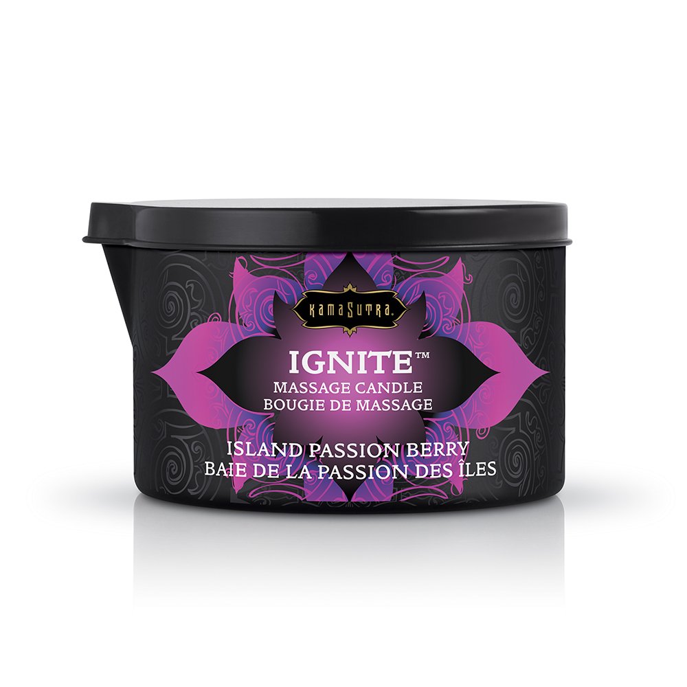 Kama Sutra Massage Candle - Island Passion Berry Scented Soy Wax Candle for Romantic Couples Massage, Aromatherapy & Relaxation | Perfect for Date Nights, Spa Treatments & Sensual Gifts