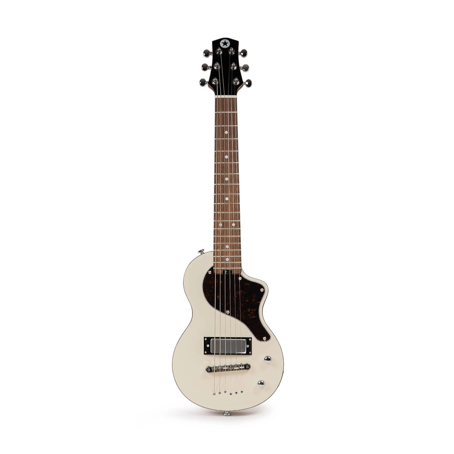 Blackstar Travel Guitar with Gig Bag - Compact & Portable Acoustic Electric Guitar for Travel, Camping & Busking - White