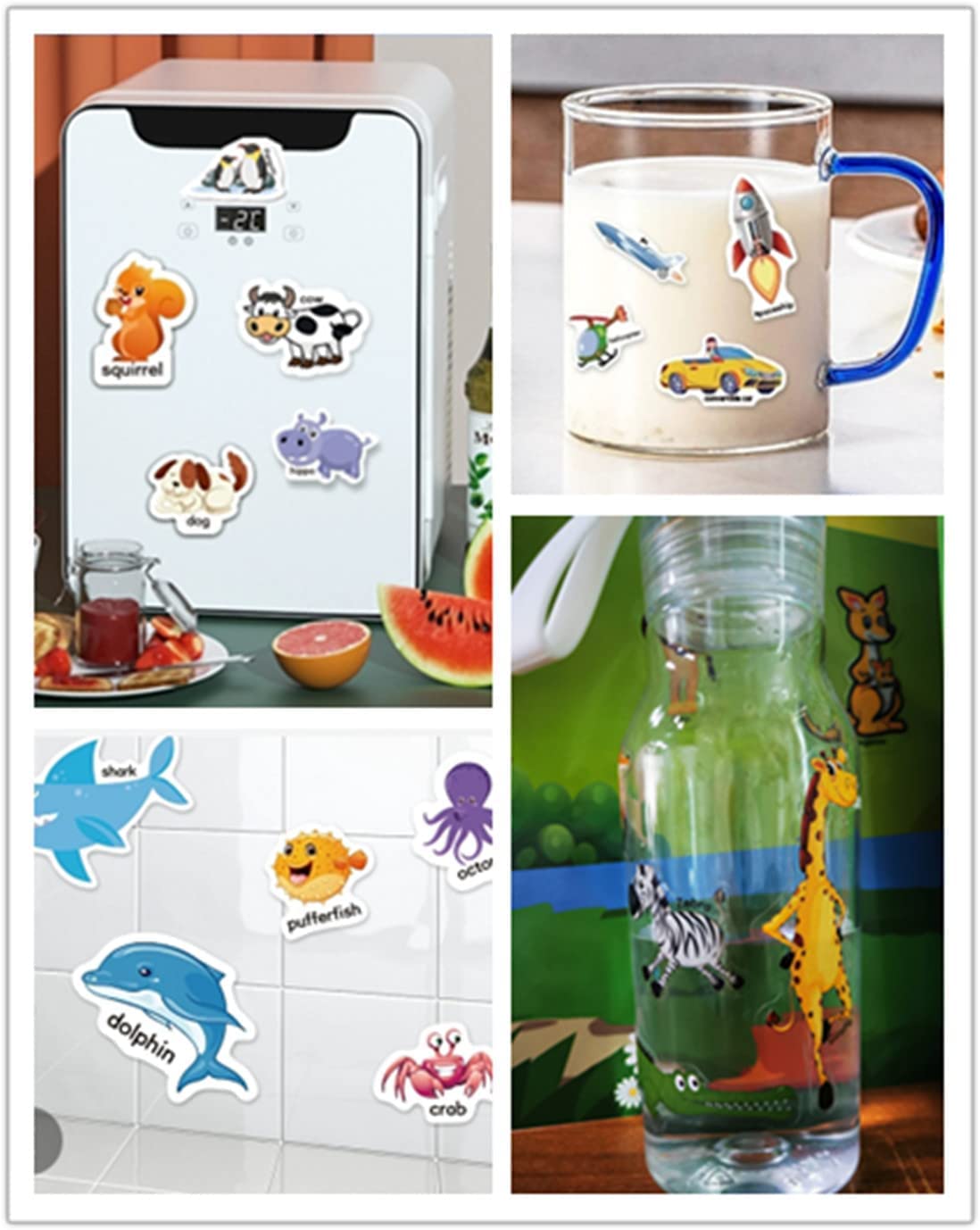 Reusable Sticker Books for Kids 1-4 - 5 Themes (Dinosaur, Vehicles, Animals) | Preschool Learning & Travel Toys