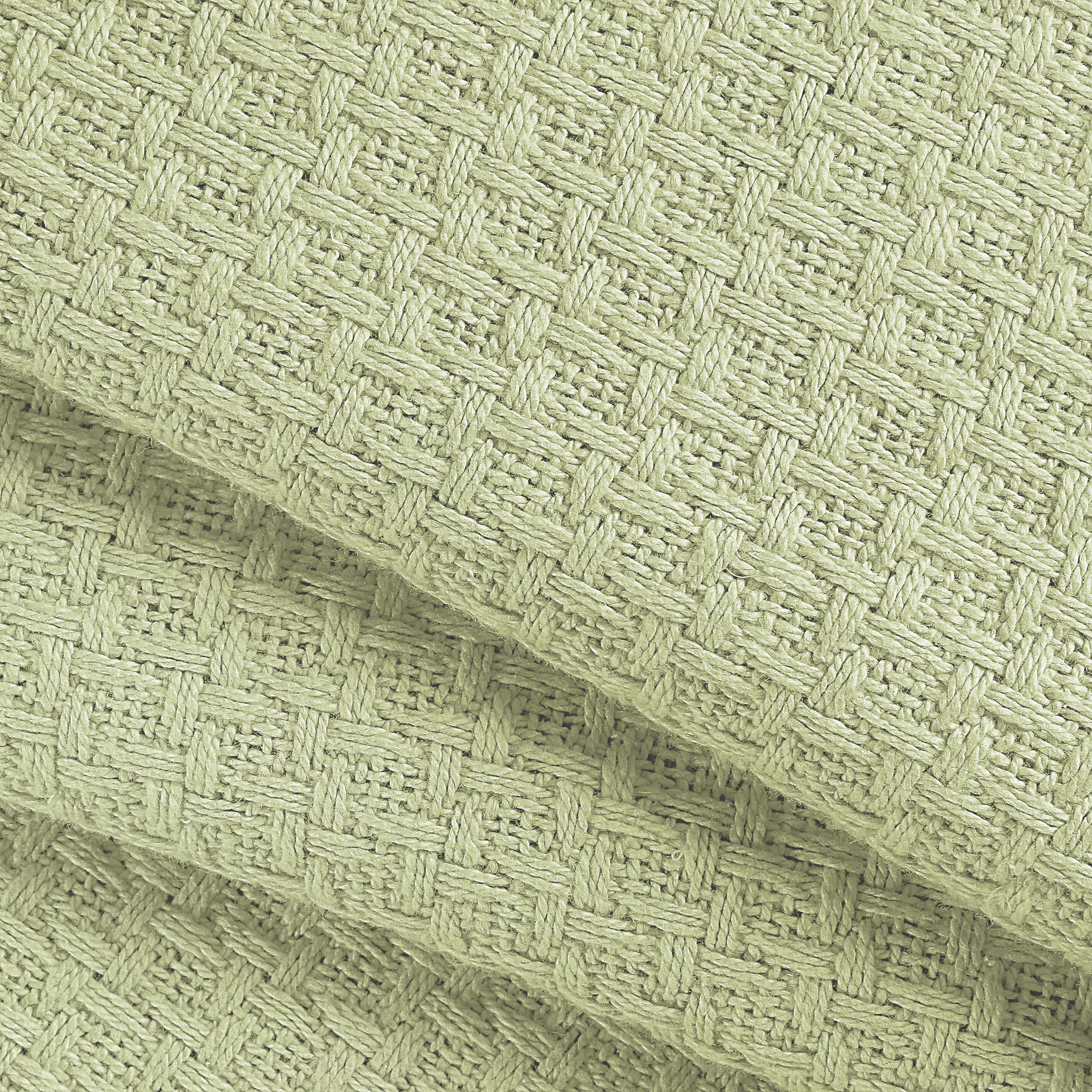 BELIZZI HOME 100% Cotton Twin Size Bed Blanket - Breathable Thermal Blanket for All Seasons, Sage Green - Perfect for Layering, Bedroom Decor & Cozy Nights