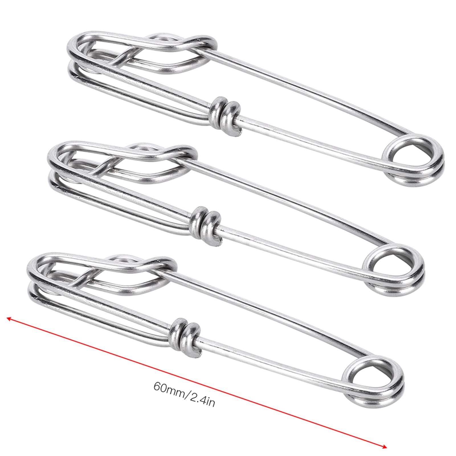 15Pcs Stainless Steel Tuna Clips - Heavy Duty Fishing Swivel Snap Clips for Long Line Tuna Fishing | Saltwater Fishing Accessories | Ideal for Sport Fishing, Deep Sea Fishing & Offshore Angling