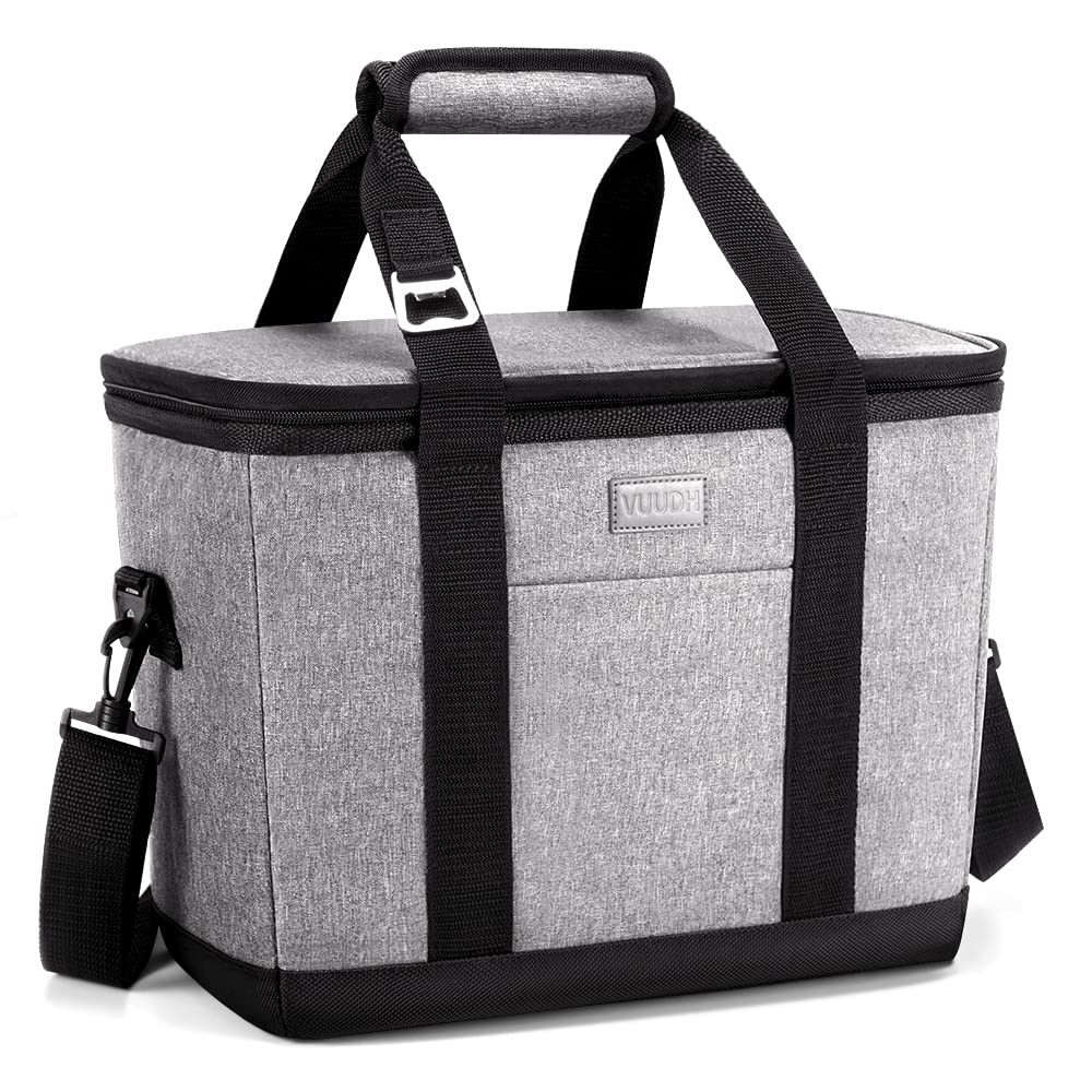 Vuudh Collapsible Cooler Bag - 36 Can Insulated Lunch Tote with Leakproof Design, Portable Cooler for Camping, Picnic, Beach, Grocery Shopping & Outdoor Activities | Perfect for Work, Travel & Tailgating