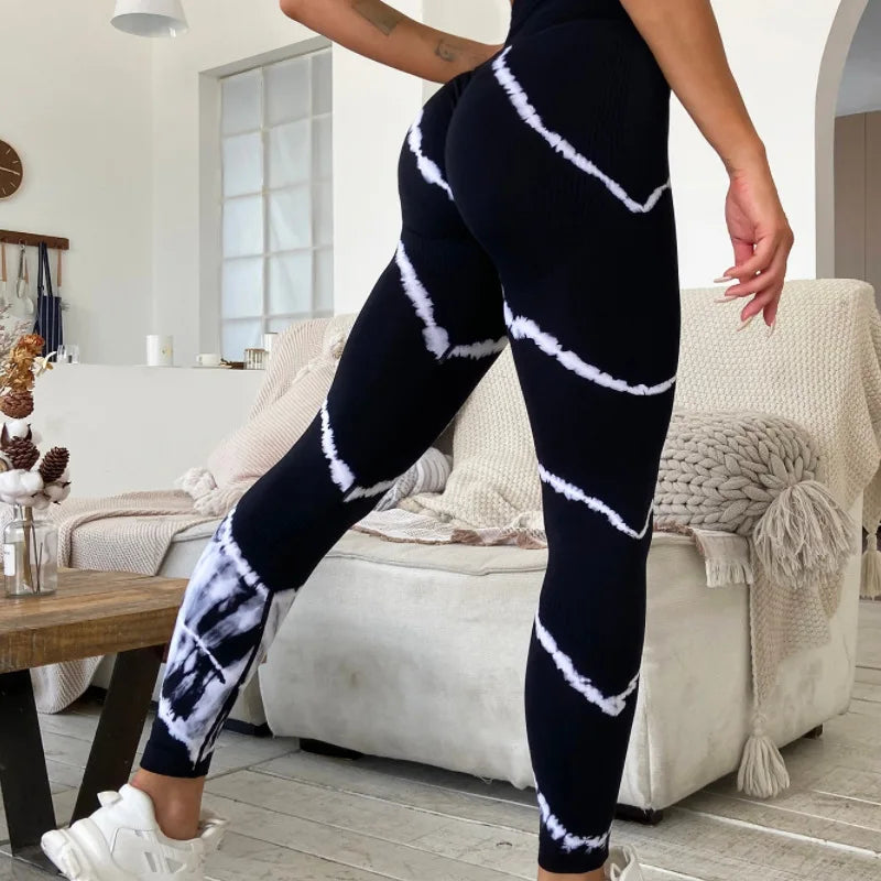 Seamless Tie Dye Leggings for Women - High Waist Yoga Pants with Push Up Effect, Sexy Workout Leggings for Gym, Running & Fitness | Perfect for Yoga, Pilates & Lounge Wear