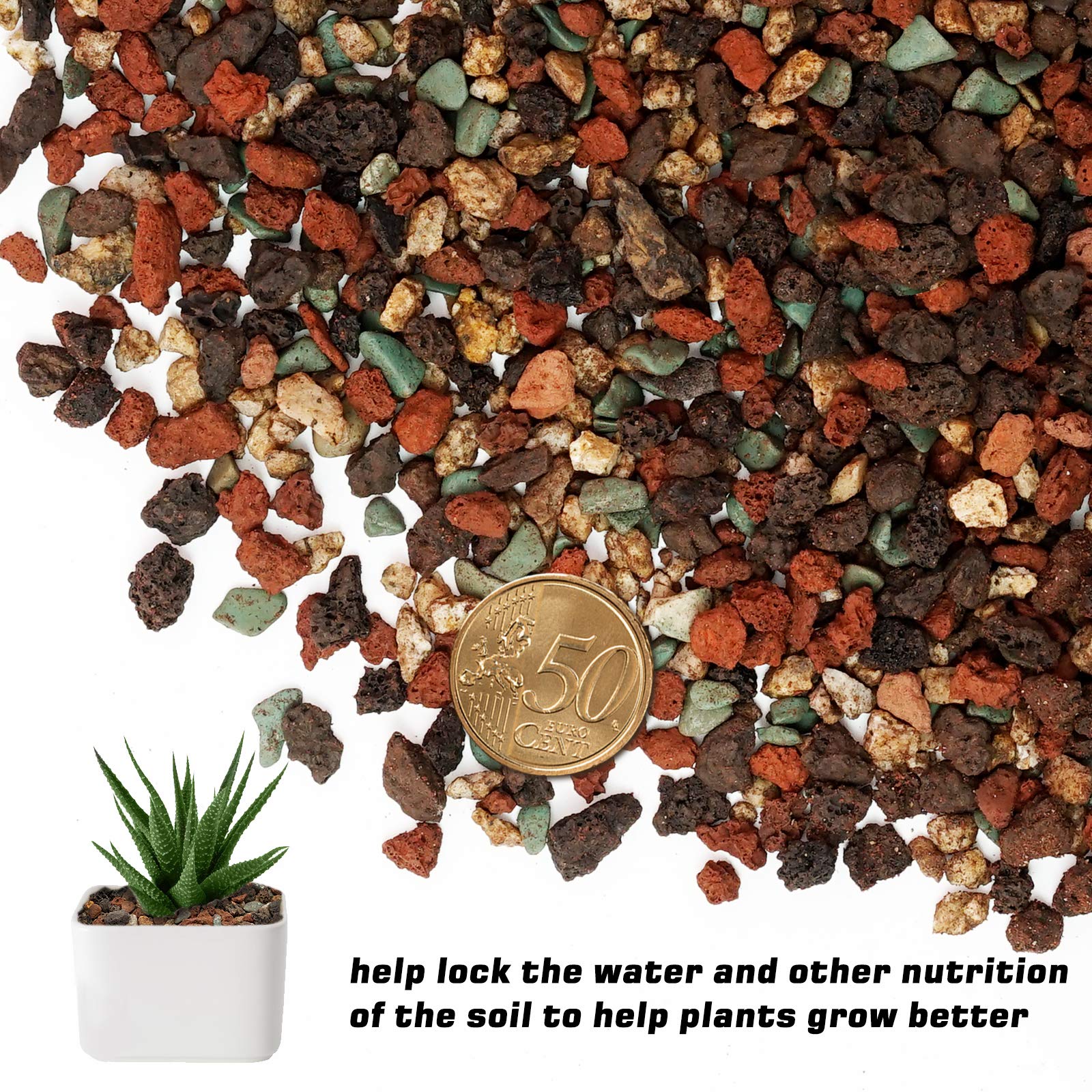 9.7lb Horticultural Lava Rock Pebbles - Natural Decorative Landscaping Stones, Pumice Soil Amendment for Succulents, Cactus, Bonsai | Terrarium, Fairy Garden, Vase Fillers, Top Dressing & Potting Mix Enhancer