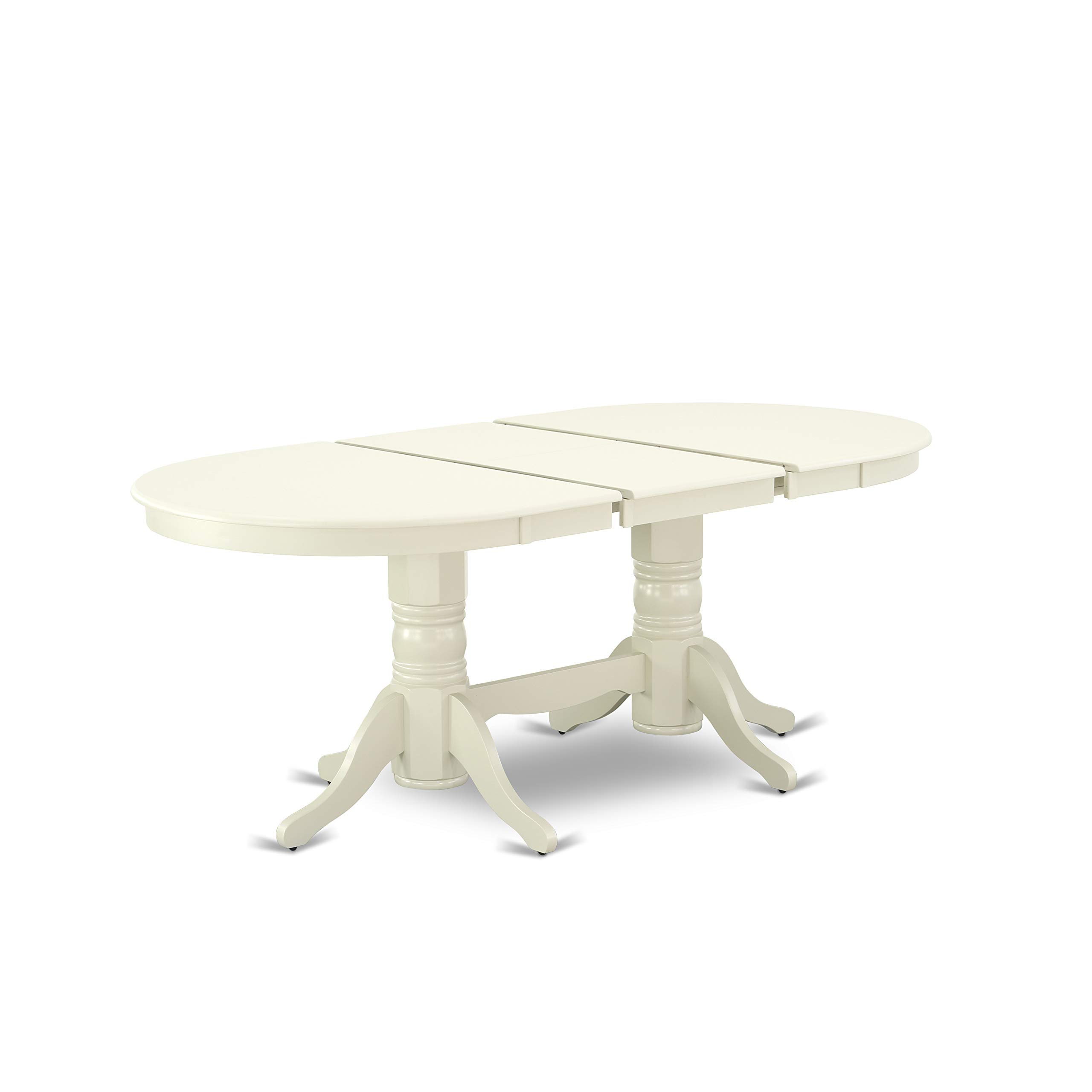 East West Furniture 5-Piece Dinette Set for 4 - Oval Dining Table with Butterfly Leaf & 4 Kitchen Chairs, 40x76 Inch, Linen White - Perfect for Small Kitchens, Breakfast Nooks & Compact Dining Spaces