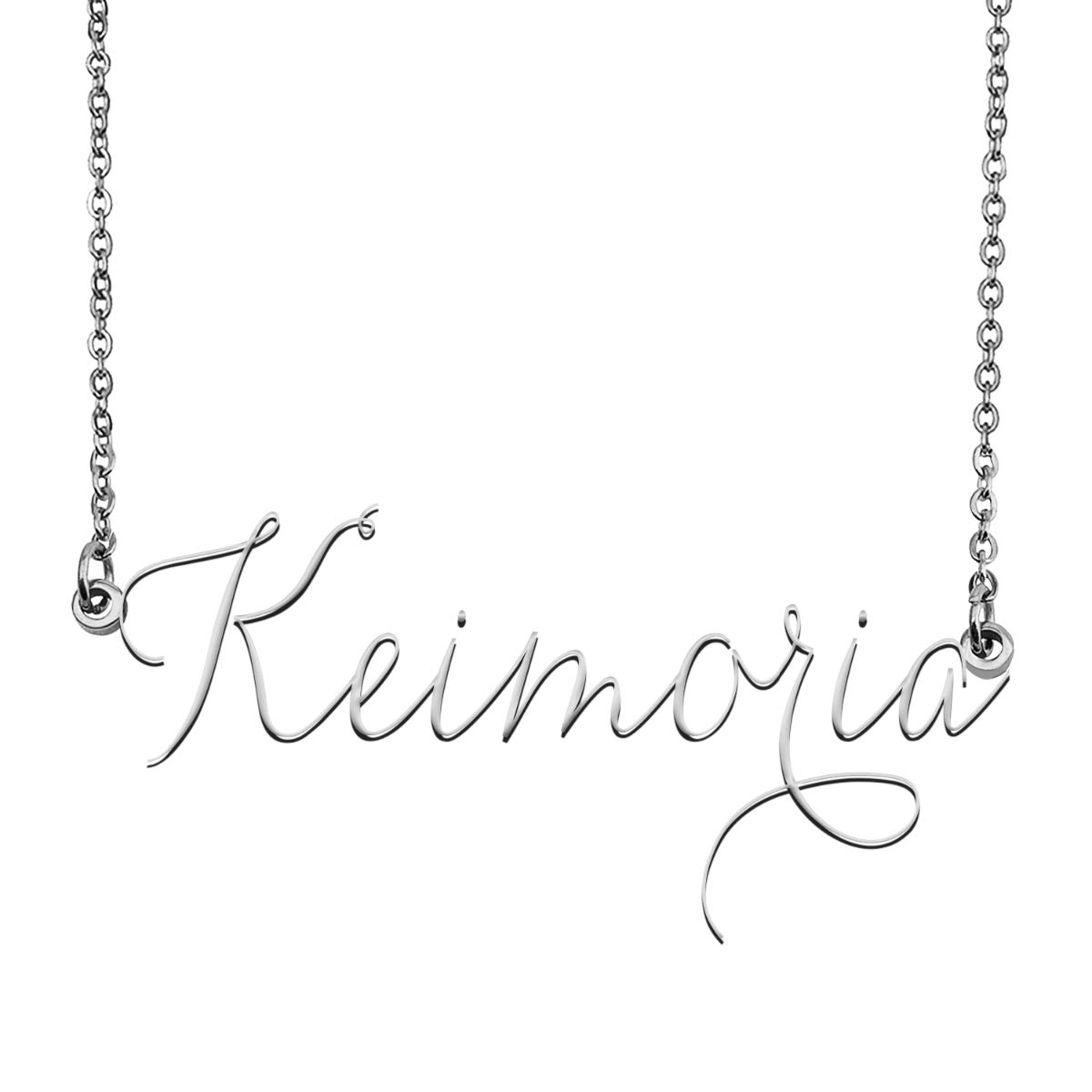Keimoria Custom Name Necklace - Personalized Name Plate Jewelry for Women, Birthday Gift, Engraved Gold/Silver Pendant for Mom, Daughter, Girlfriend - Perfect for Anniversaries, Valentine's Day & Special Occasions