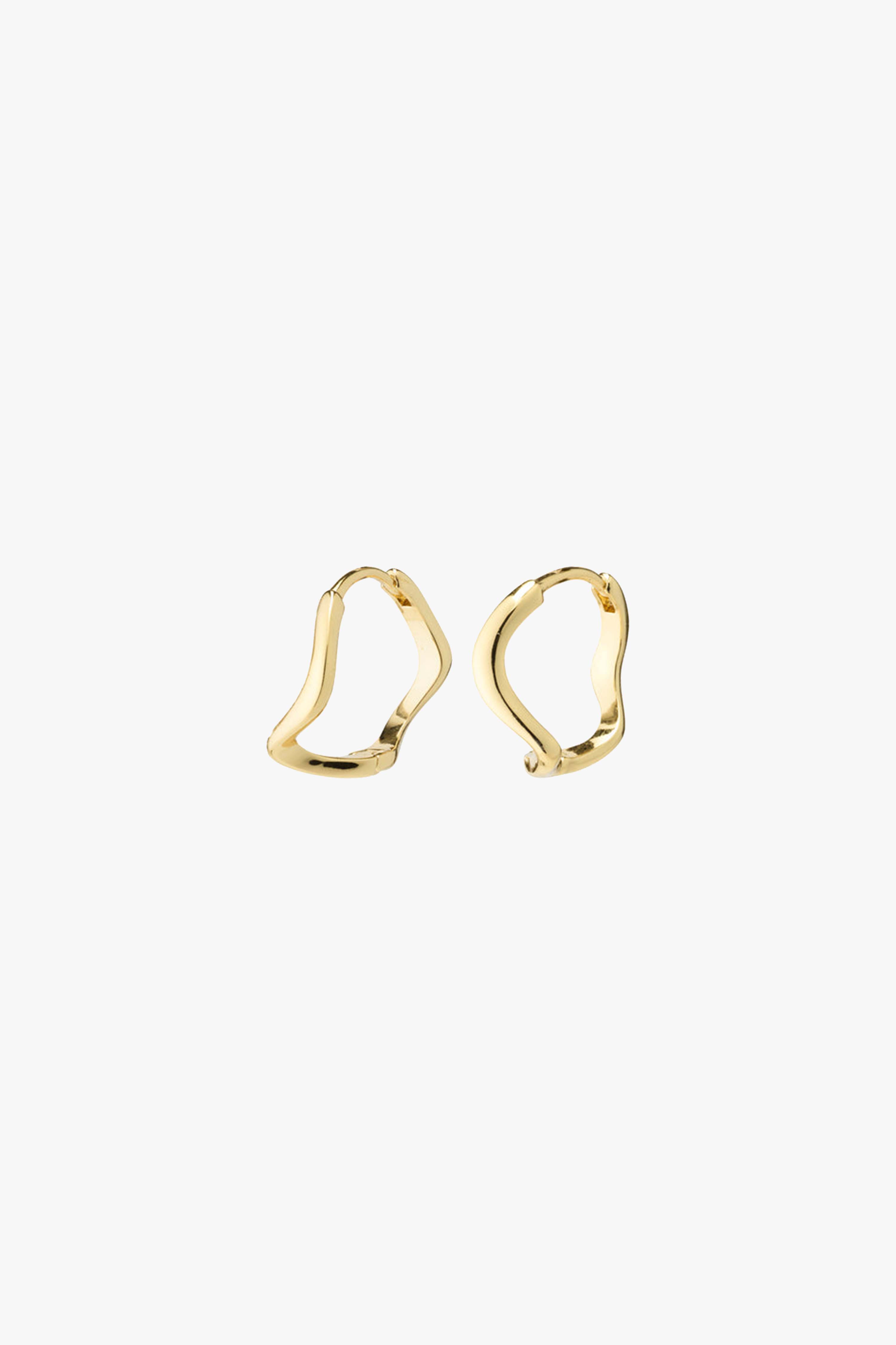 Alberte Organic Shape Hoop Earrings - 14K Gold Plated Dainty Minimalist Earrings for Women | Perfect for Everyday Wear, Office & Date Night