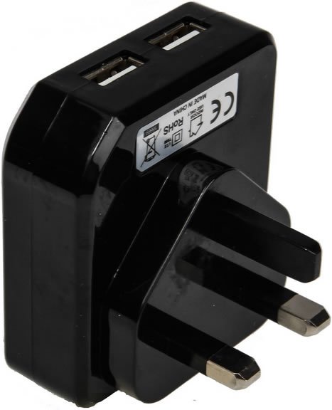 2.1 Amp Dual USB Wall Charger with 3-Pin Plug - Fast Charging for iPhone, Android, Smartphones & Tablets - Perfect for Home, Office & Travel