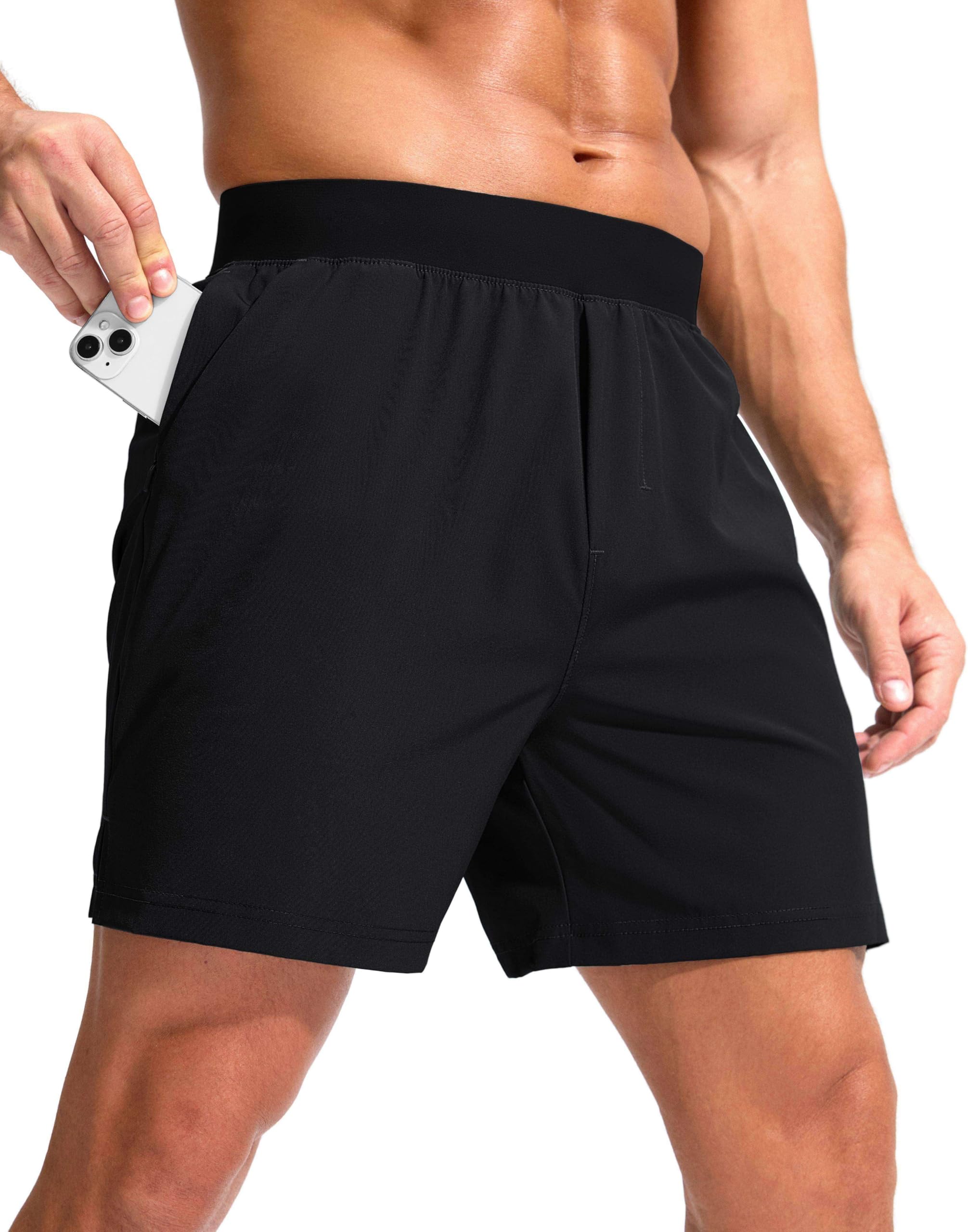 **Soothfeel Men's 5 Inch Running Shorts with Zipper Pockets - Quick Dry, Breathable Athletic Shorts for Gym, Workout, Tennis & Sports - Perfect for Jogging, Training & Outdoor Activities**
