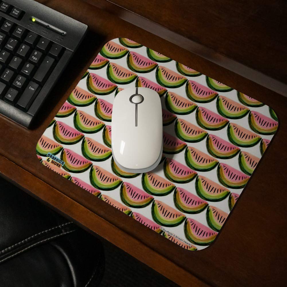 Premium Watercolor Watermelon Design Low Profile Thin Mouse Pad - Non-Slip, Smooth Surface for Gaming, Office & Home Use