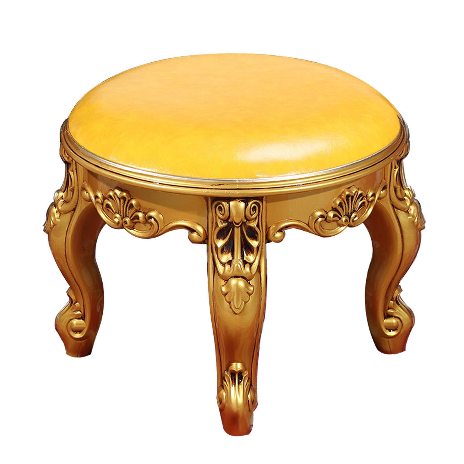 Vintage Round Vanity Stool with ABS Legs - 385 lbs Capacity Footrest Ottoman, Dressing Table Bench for Bedroom, Makeup Room & Lounge - Retro Style Makeup Seat for Women's Dressing Area & Home Decor